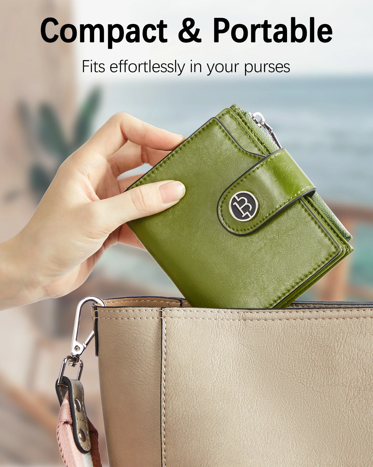 Luna Small RFID Blocking Bifold Zipper Pocket Wallet Card Case with ID Window - Image 37
