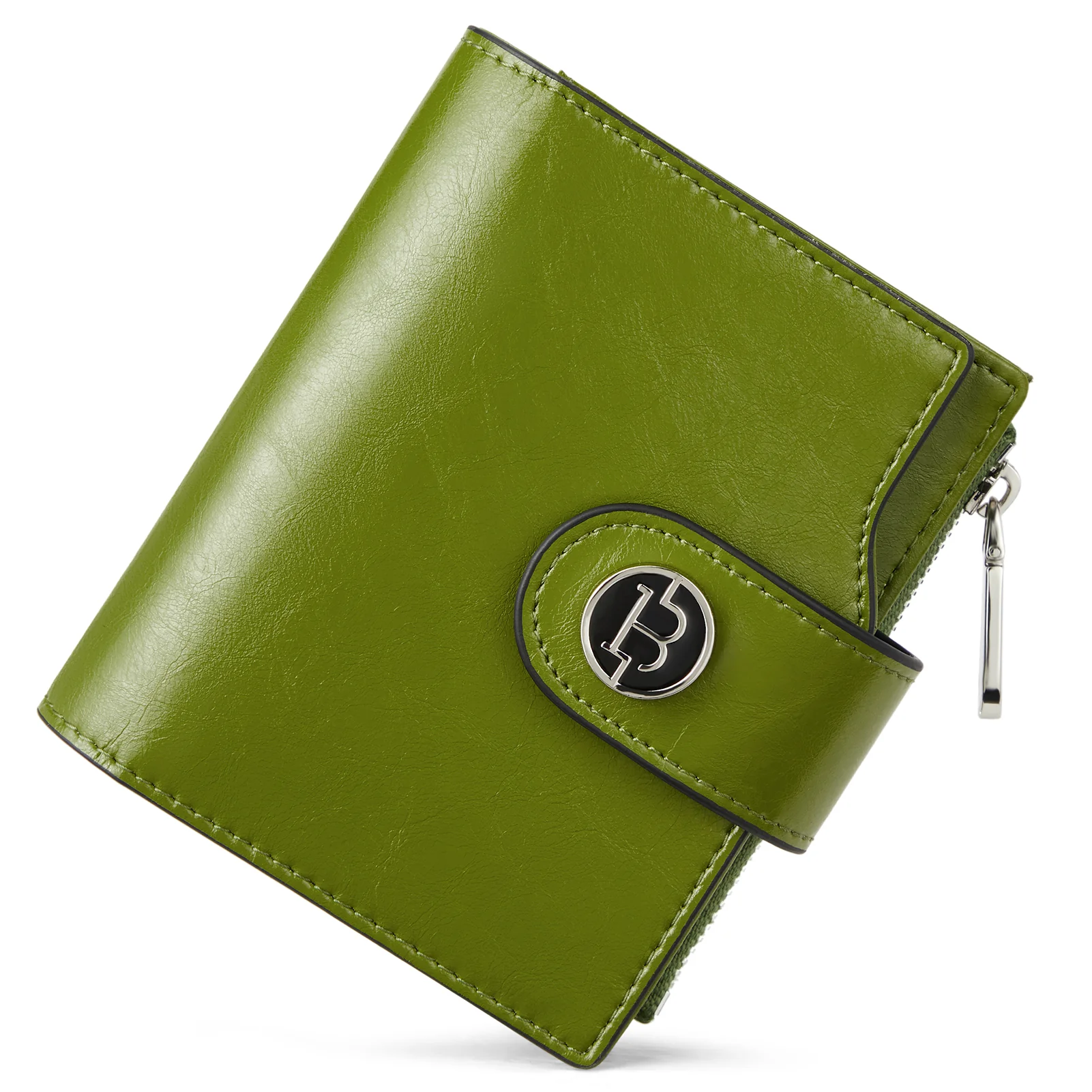 Luna Small RFID Blocking Bifold Zipper Pocket Wallet Card Case with ID Window - Image 42