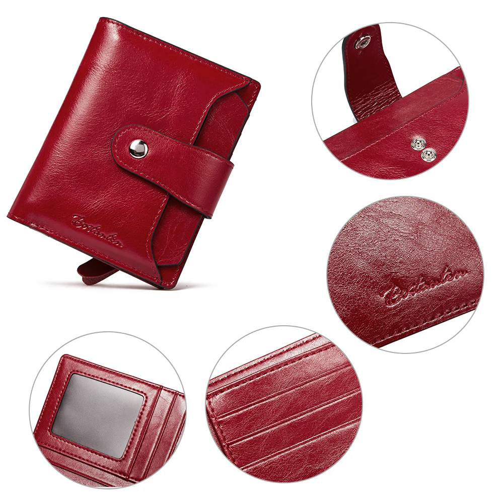 Lnna Hand Tooled Leather Wallet - Wine Red - Image 7