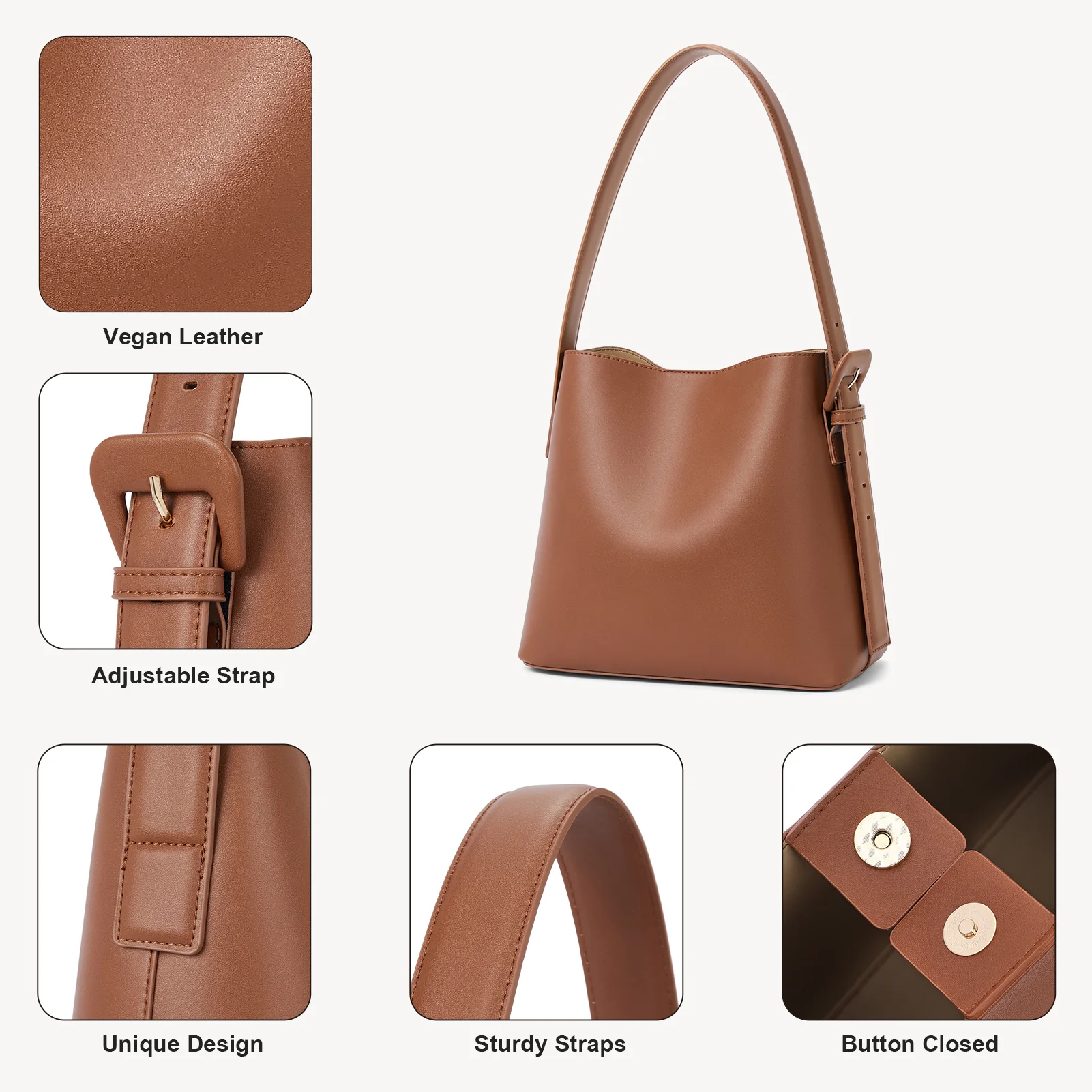 Lotty Soft Leather Chic Bucket Bag - Image 13