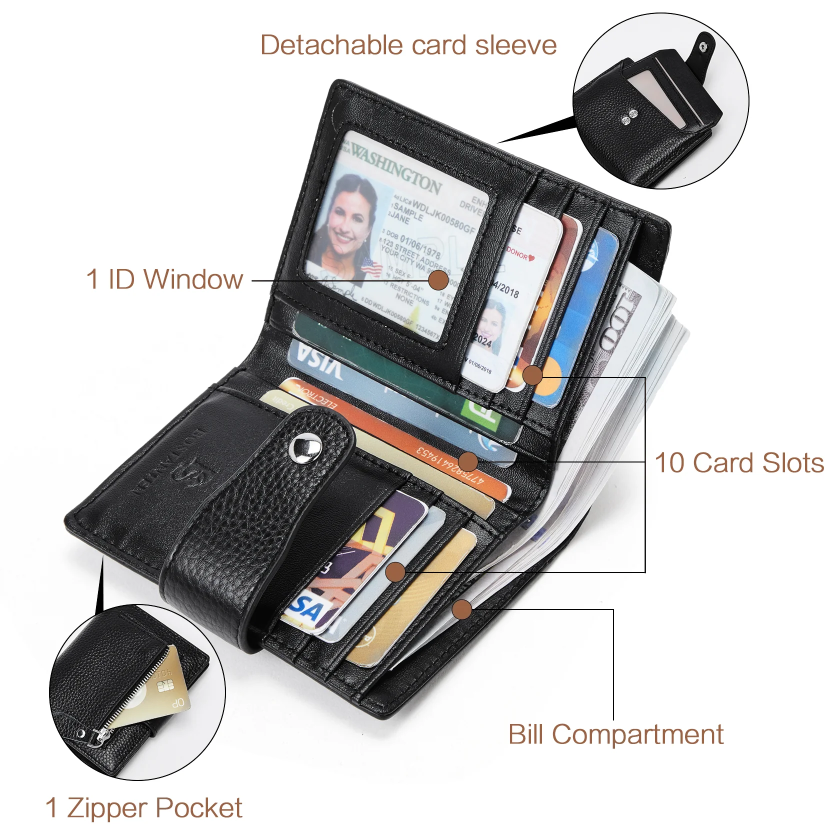 Lnna Hand Tooled Leather Wallet - Genuine Leather - Image 127