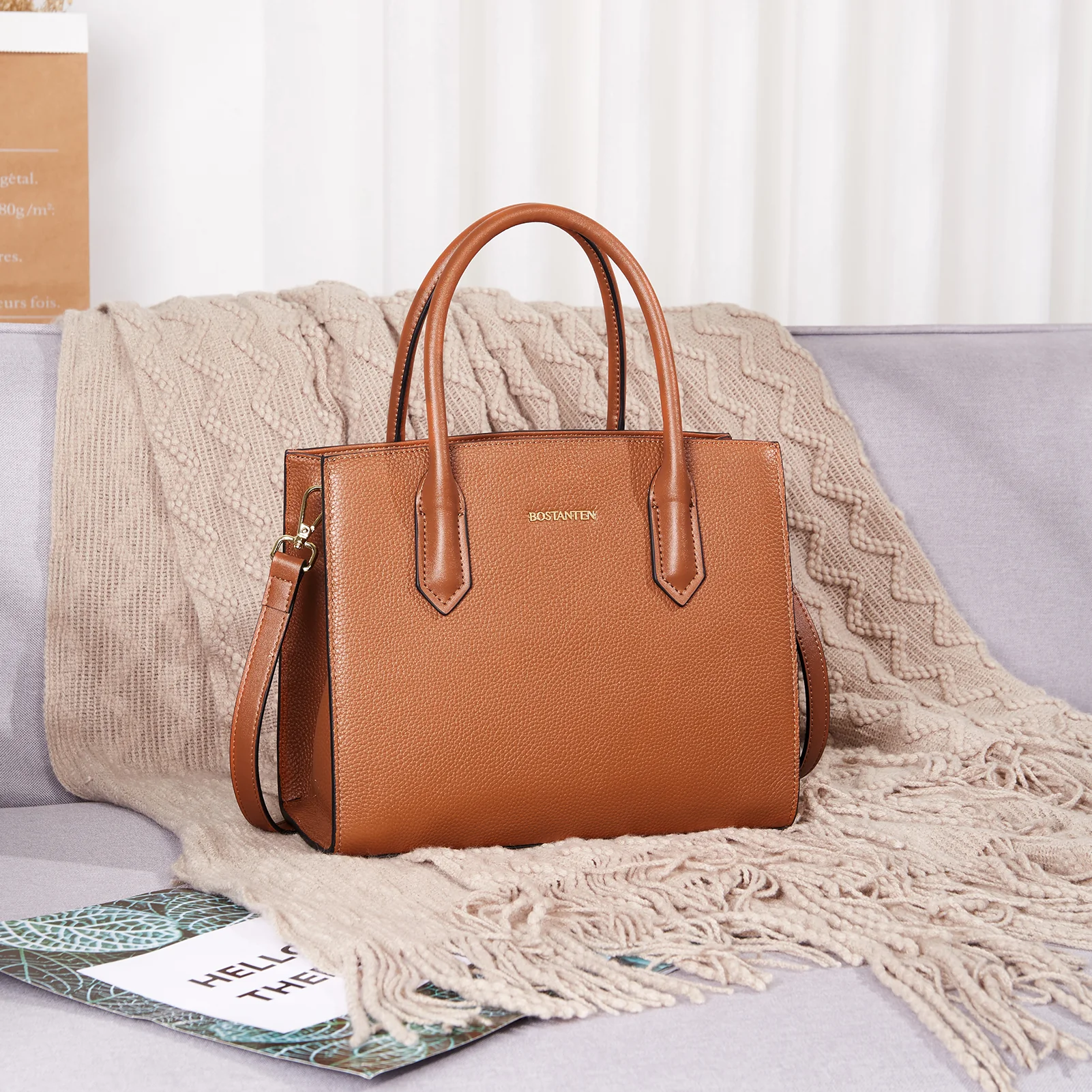 Machk Genuine Leather Tote Bag  — Handle Shoulder - Image 13