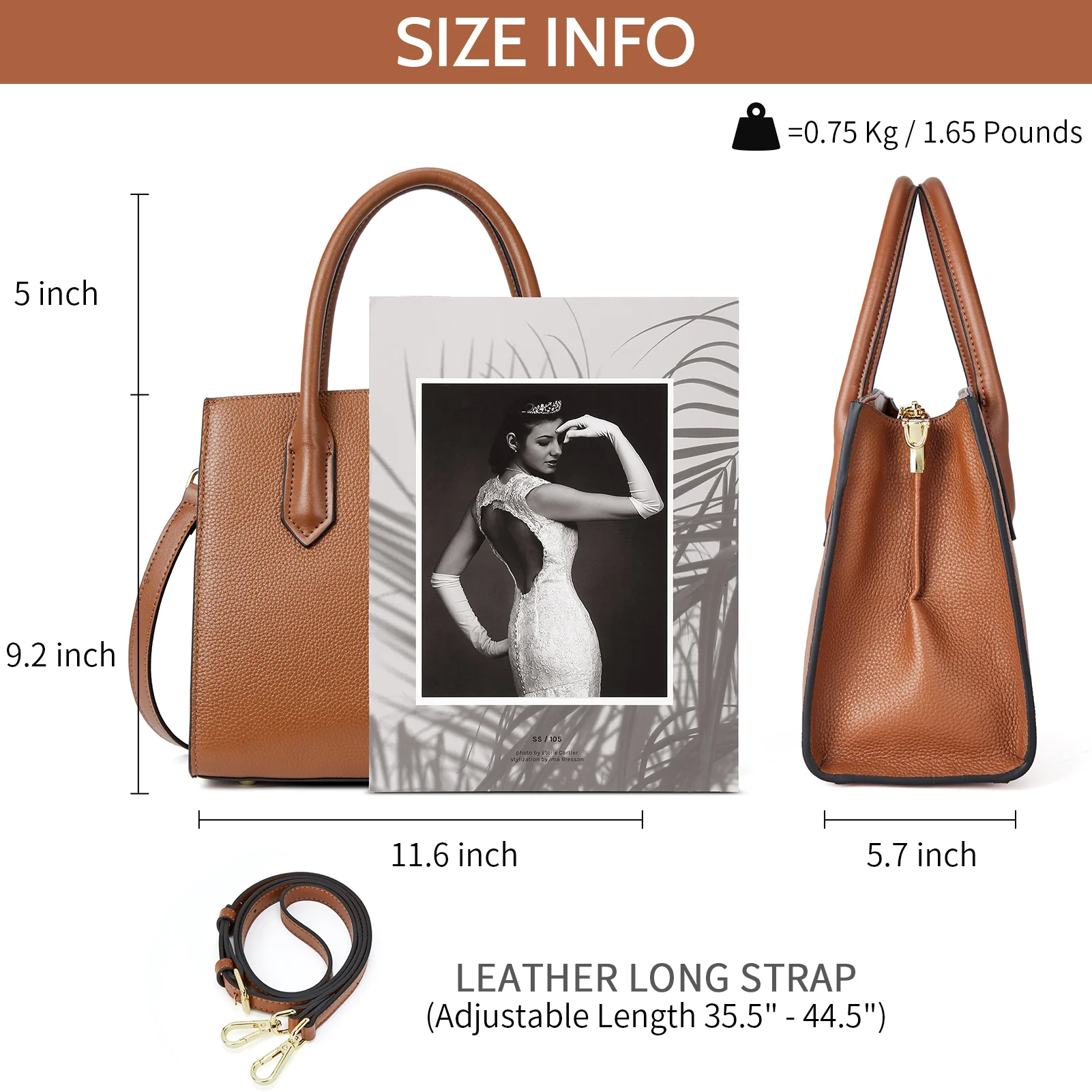 Machk Genuine Leather Tote Bag  — Handle Shoulder - Image 17