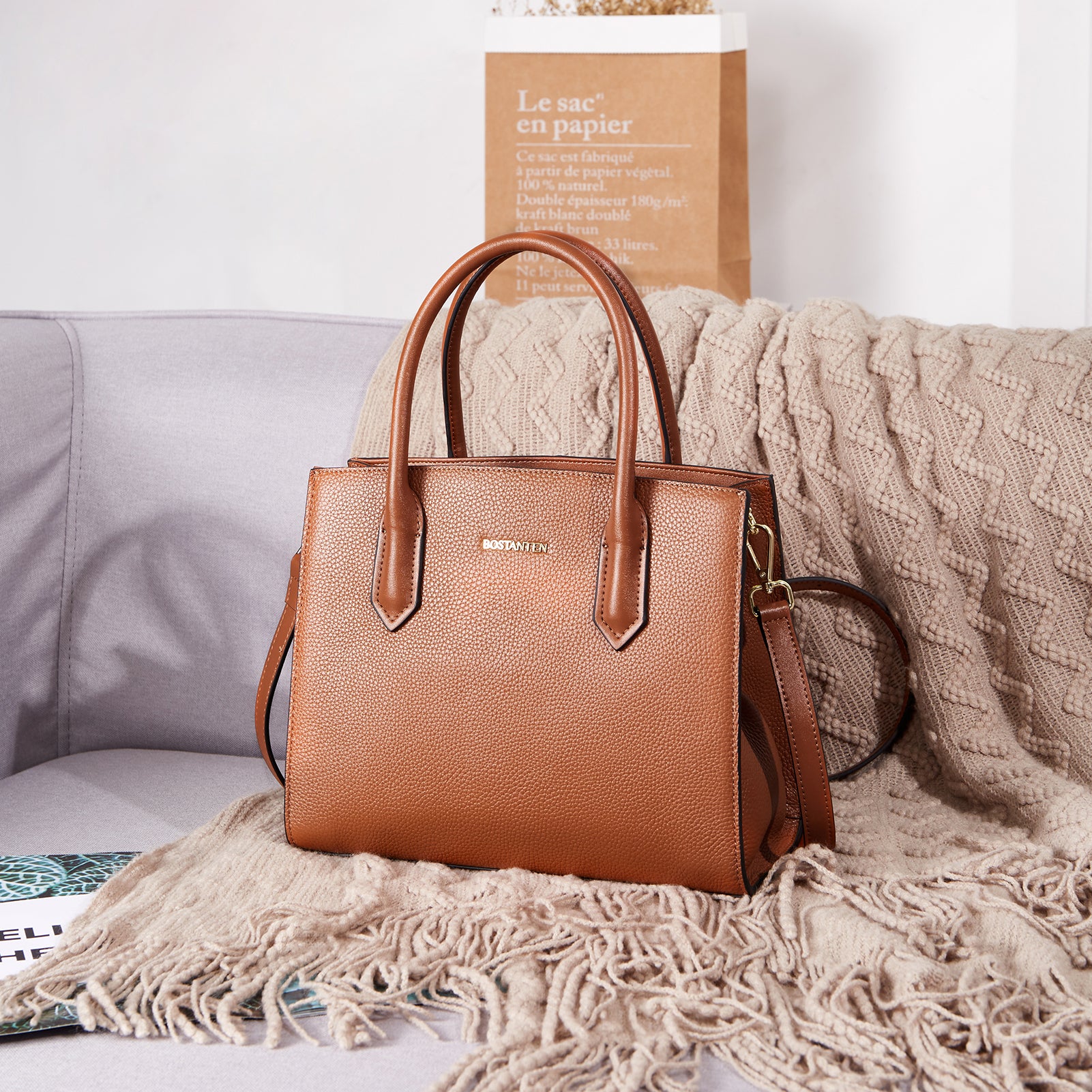 Machk Genuine Leather Tote Bag  — Handle Shoulder - Image 18