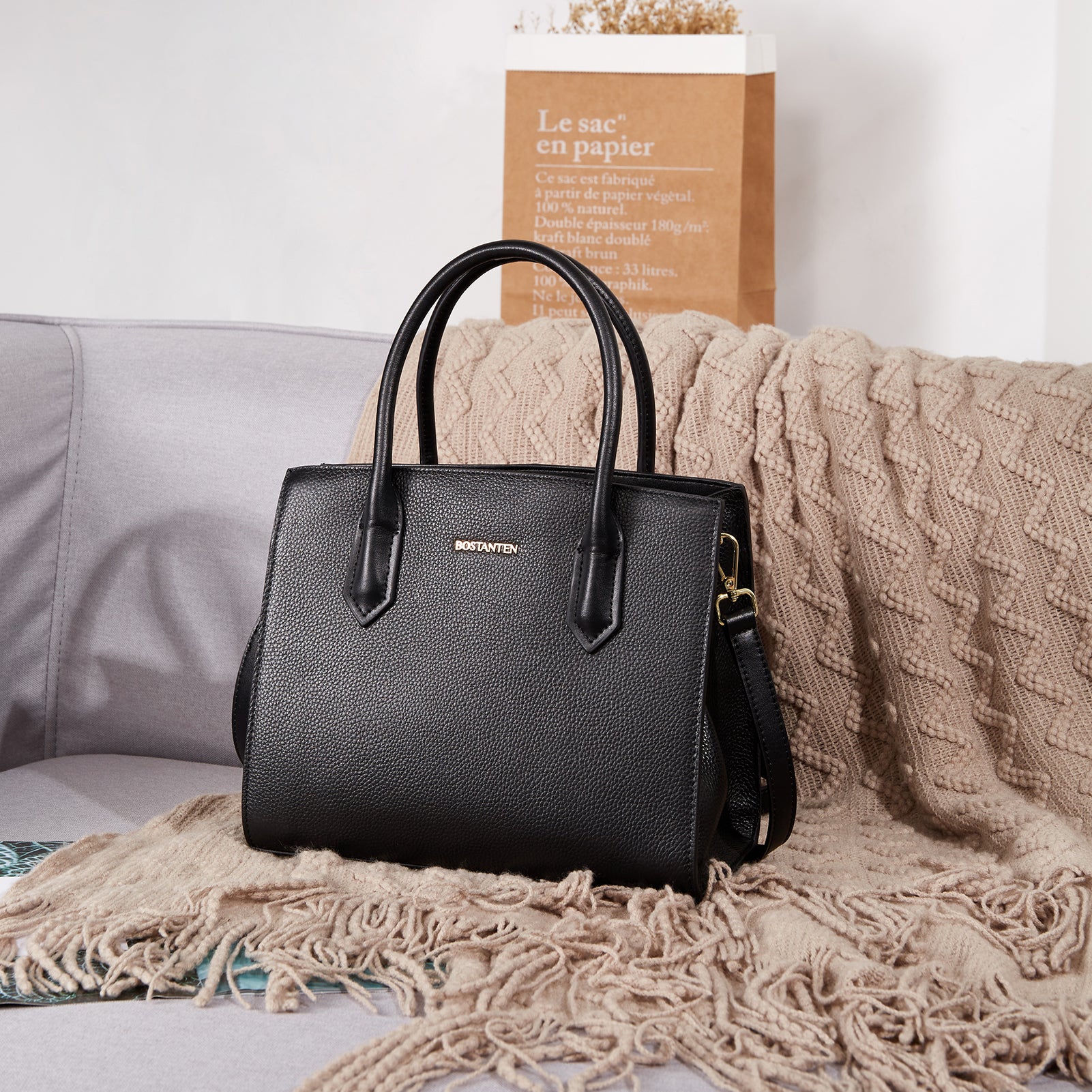 Machk Genuine Leather Tote Bag  — Handle Shoulder - Image 4