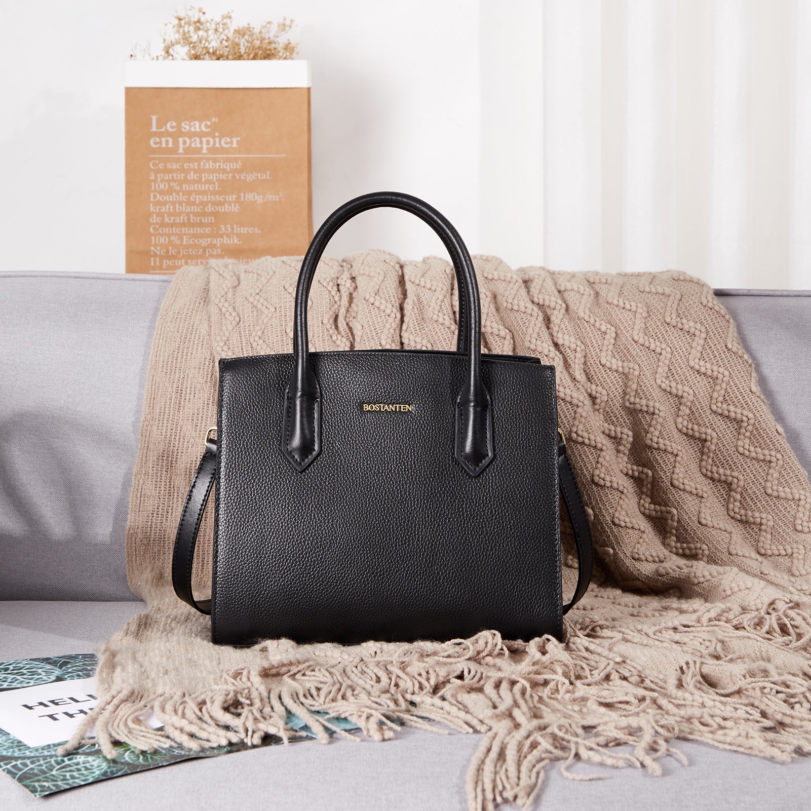 Machk Genuine Leather Tote Bag  — Handle Shoulder - Image 9