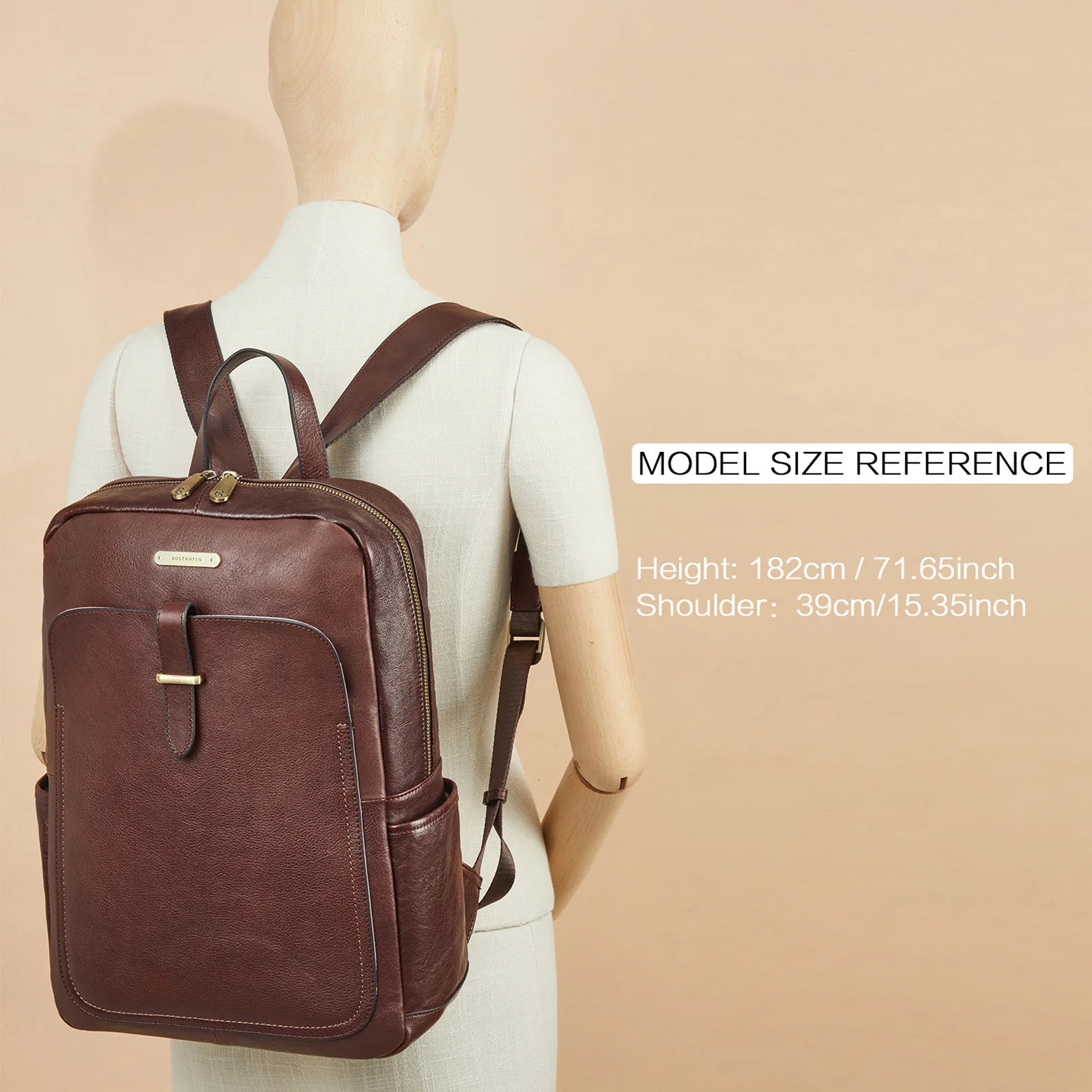 Minoru Women's Leather Business Laptop Backpack —— Full Grain - Image 3