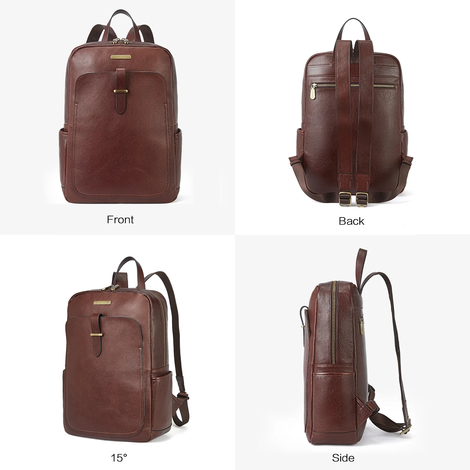 Minoru Women's Leather Business Laptop Backpack —— Full Grain - Image 4