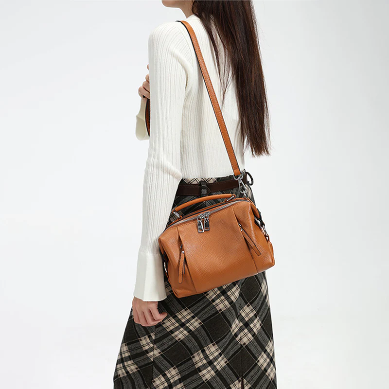 Nevin Genuine Leather Relaxed Boston Handbag - Image 3