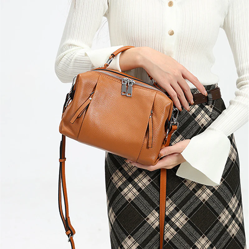 Nevin Genuine Leather Relaxed Boston Handbag - Image 5