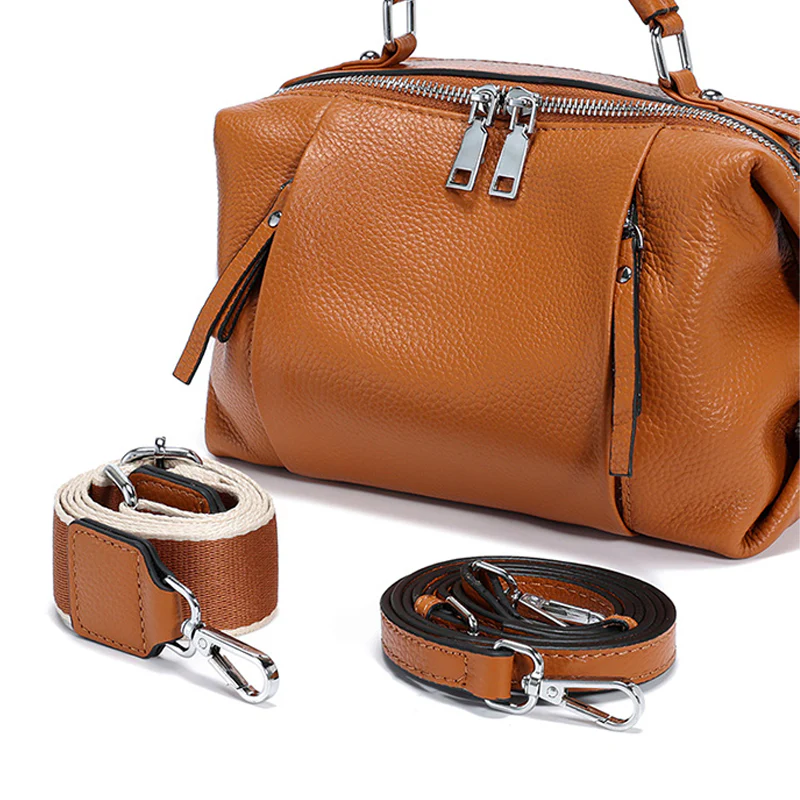 Nevin Genuine Leather Relaxed Boston Handbag - Image 8