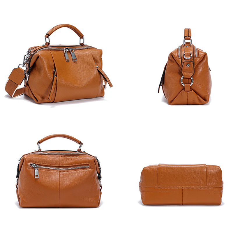 Nevin Genuine Leather Relaxed Boston Handbag - Image 9