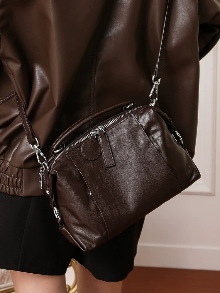 Nevin Full Grain Leather Boston Handbag 9'' - Image 2