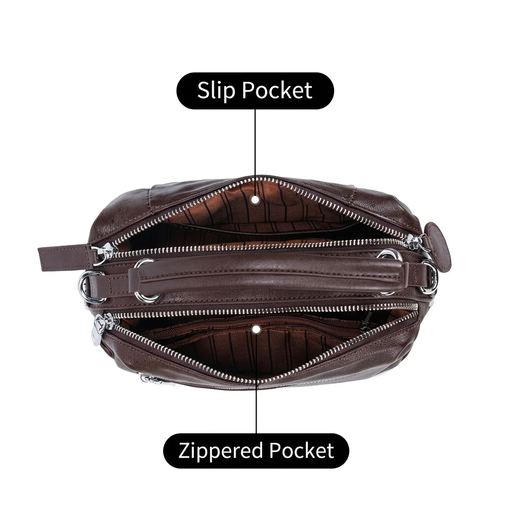 Nevin Full Grain Leather Boston Handbag 9'' - Image 6
