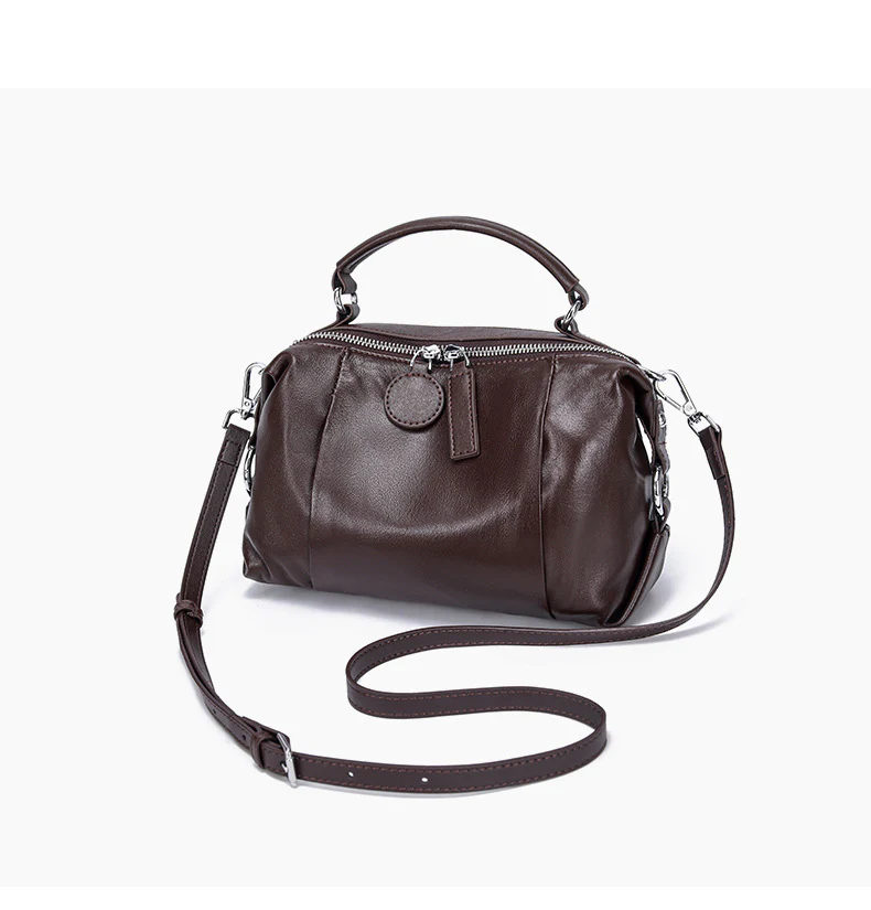 Nevin Full Grain Leather Boston Handbag 9'' - Image 8