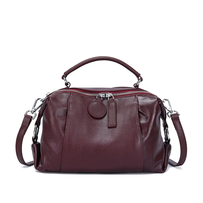 Nevin Full Grain Leather Boston Handbag 9'' - Image 9