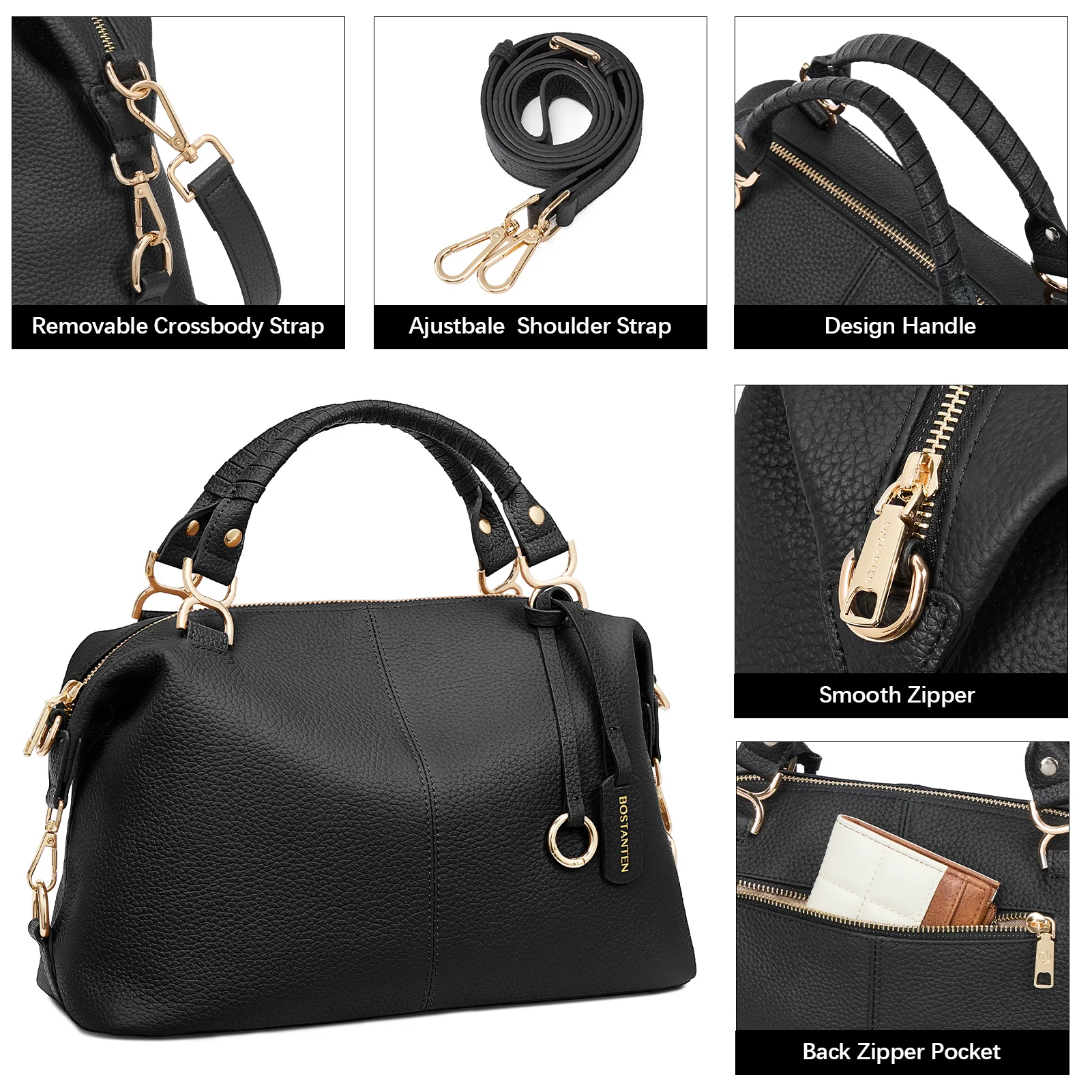 Nevin Genuine Leather Boston Handbag - Image 15