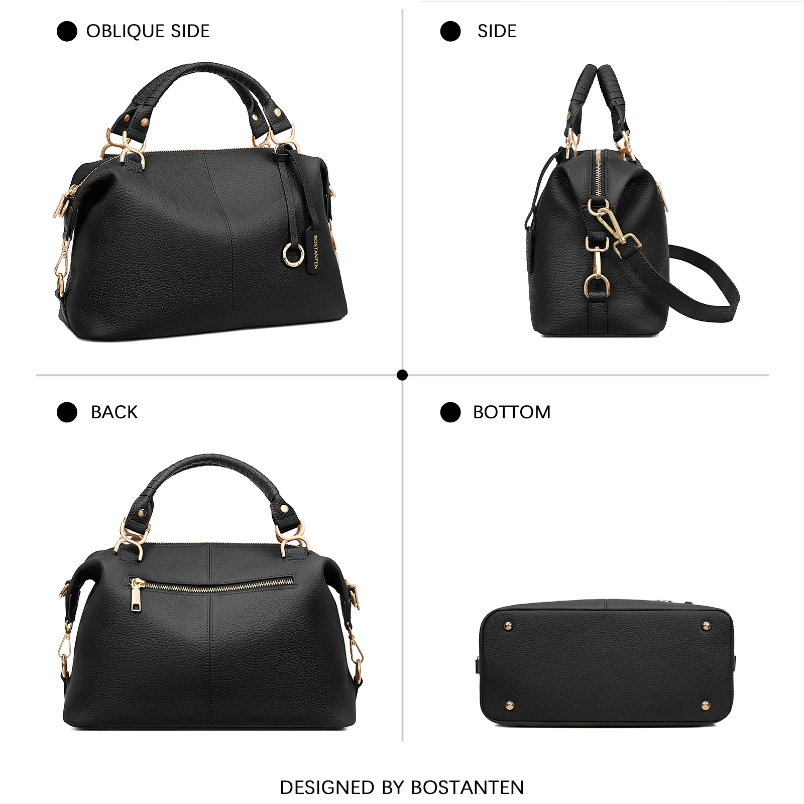 Nevin Genuine Leather Boston Handbag - Image 17