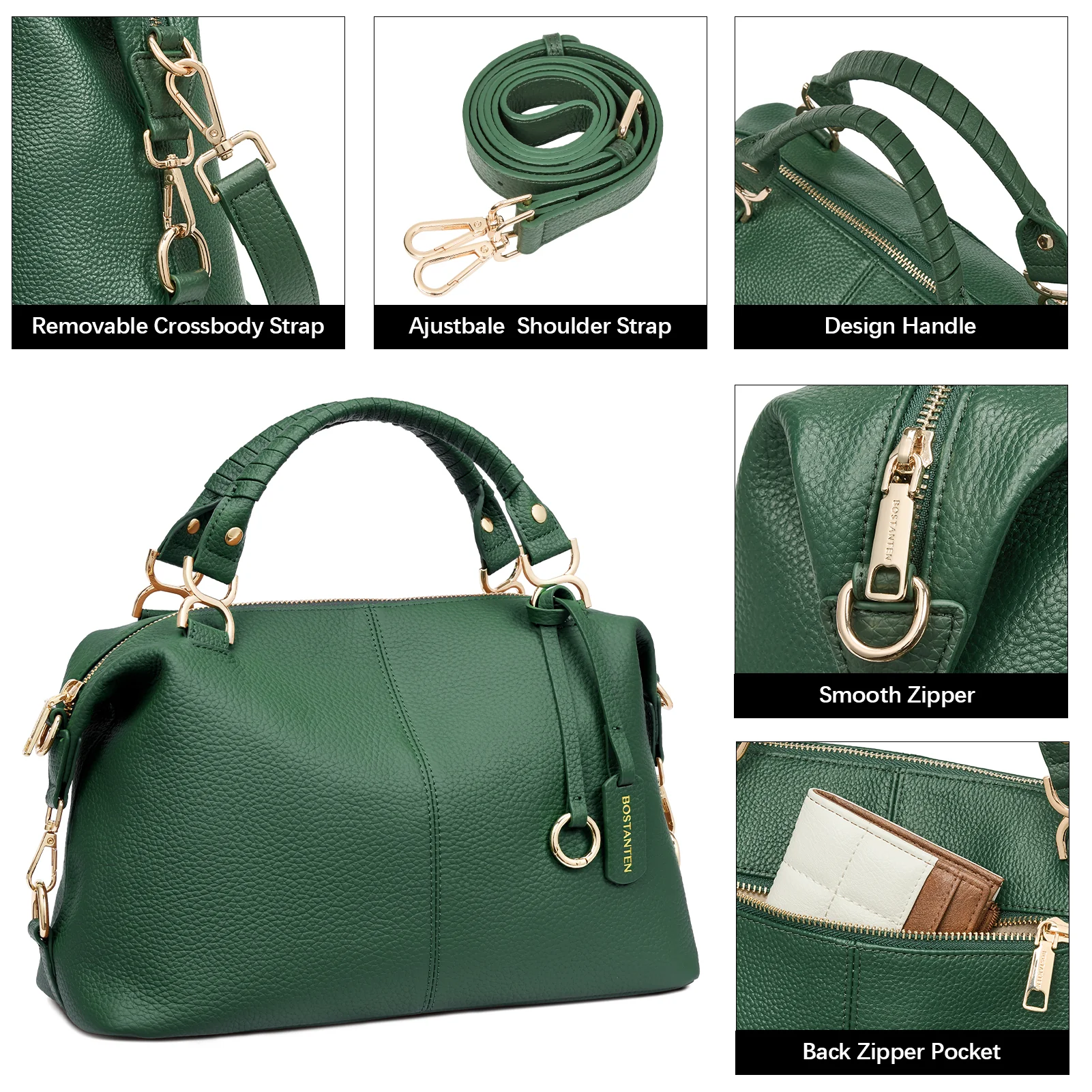 Nevin Genuine Leather Boston Handbag - Image 22
