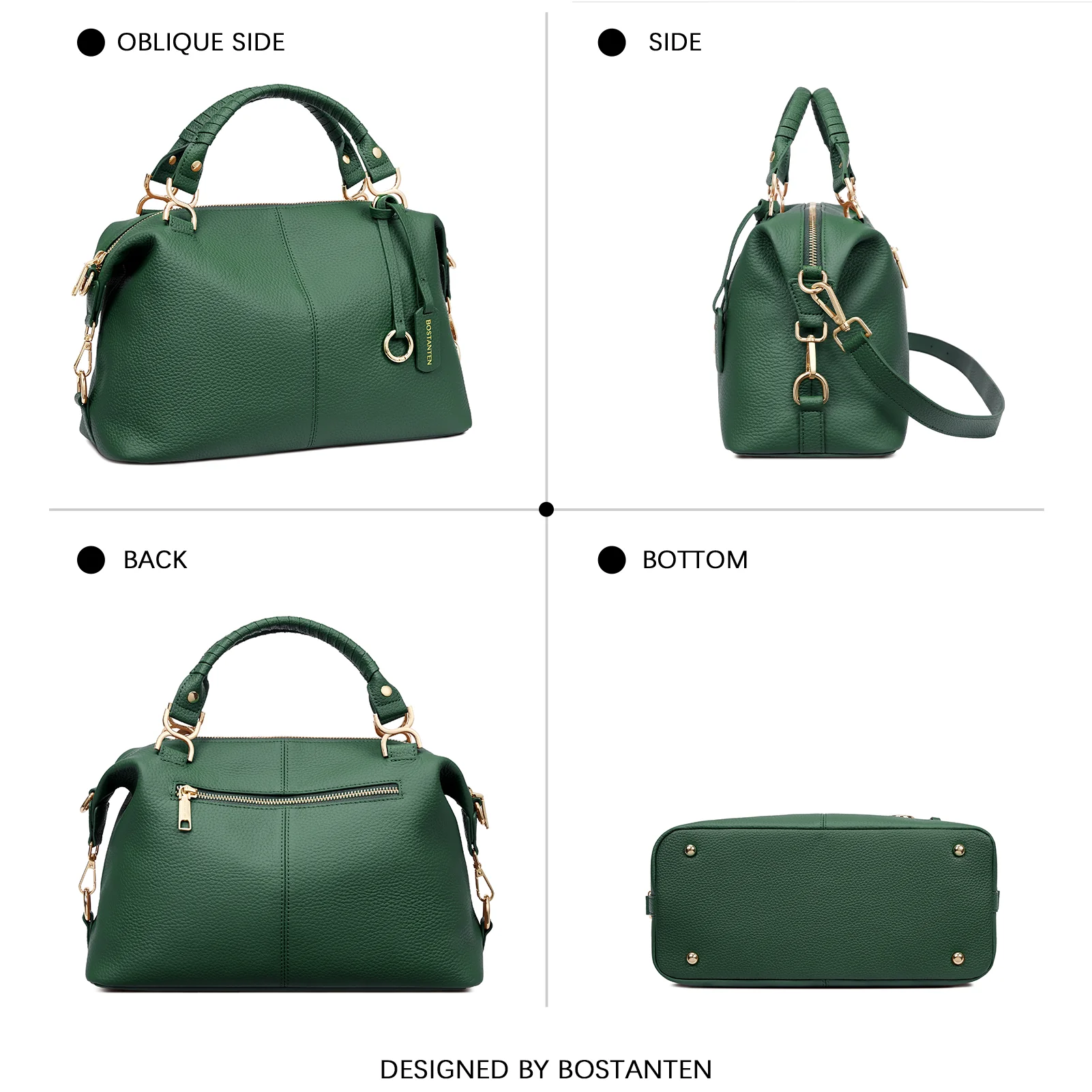 Nevin Genuine Leather Boston Handbag - Image 25