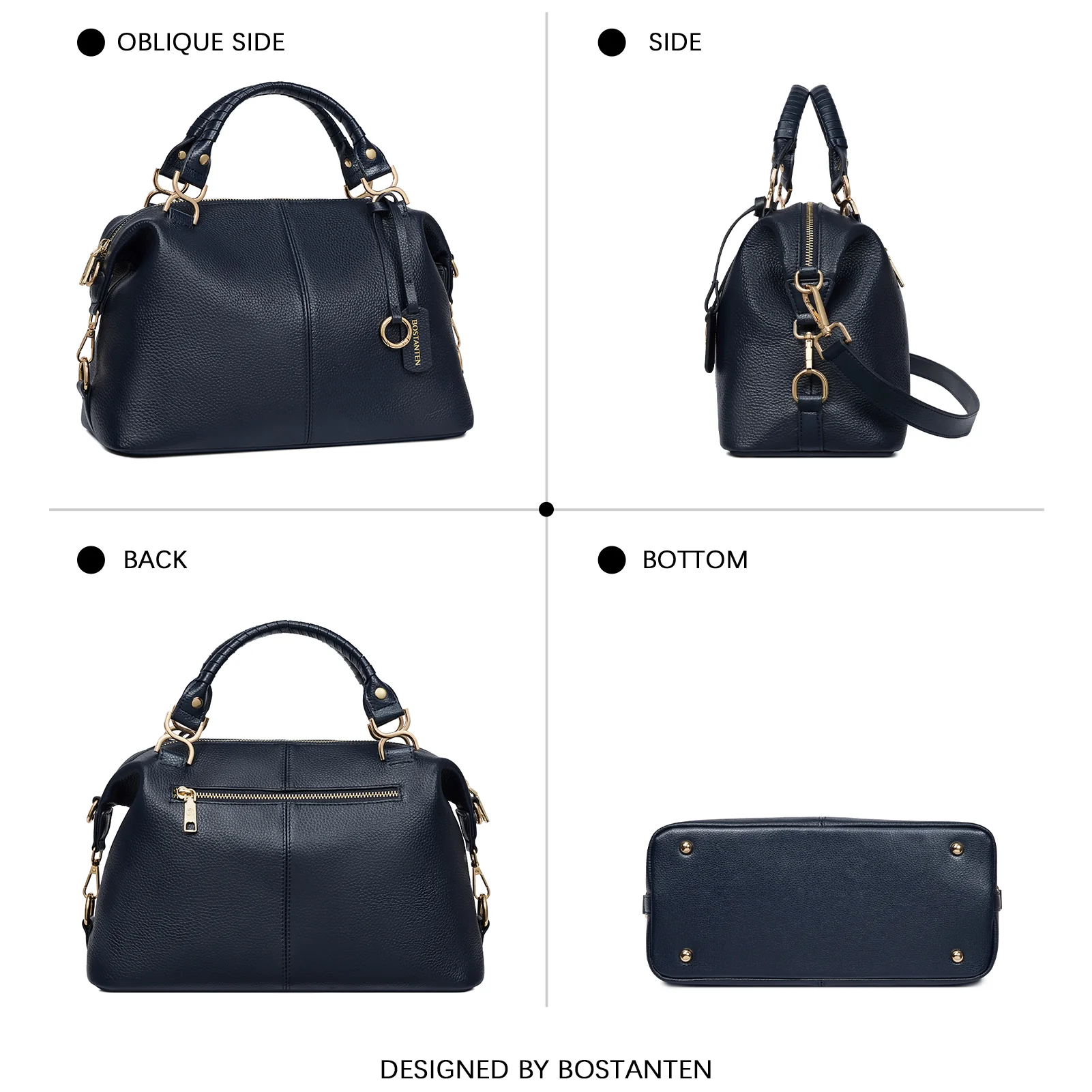 Nevin Genuine Leather Boston Handbag - Image 34