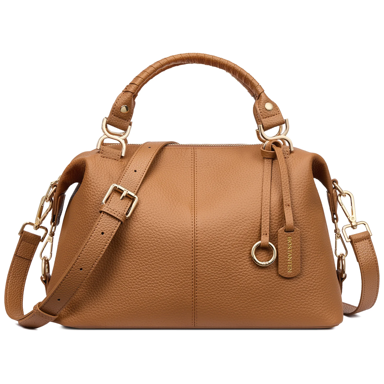 Nevin Genuine Leather Boston Handbag - Image 4