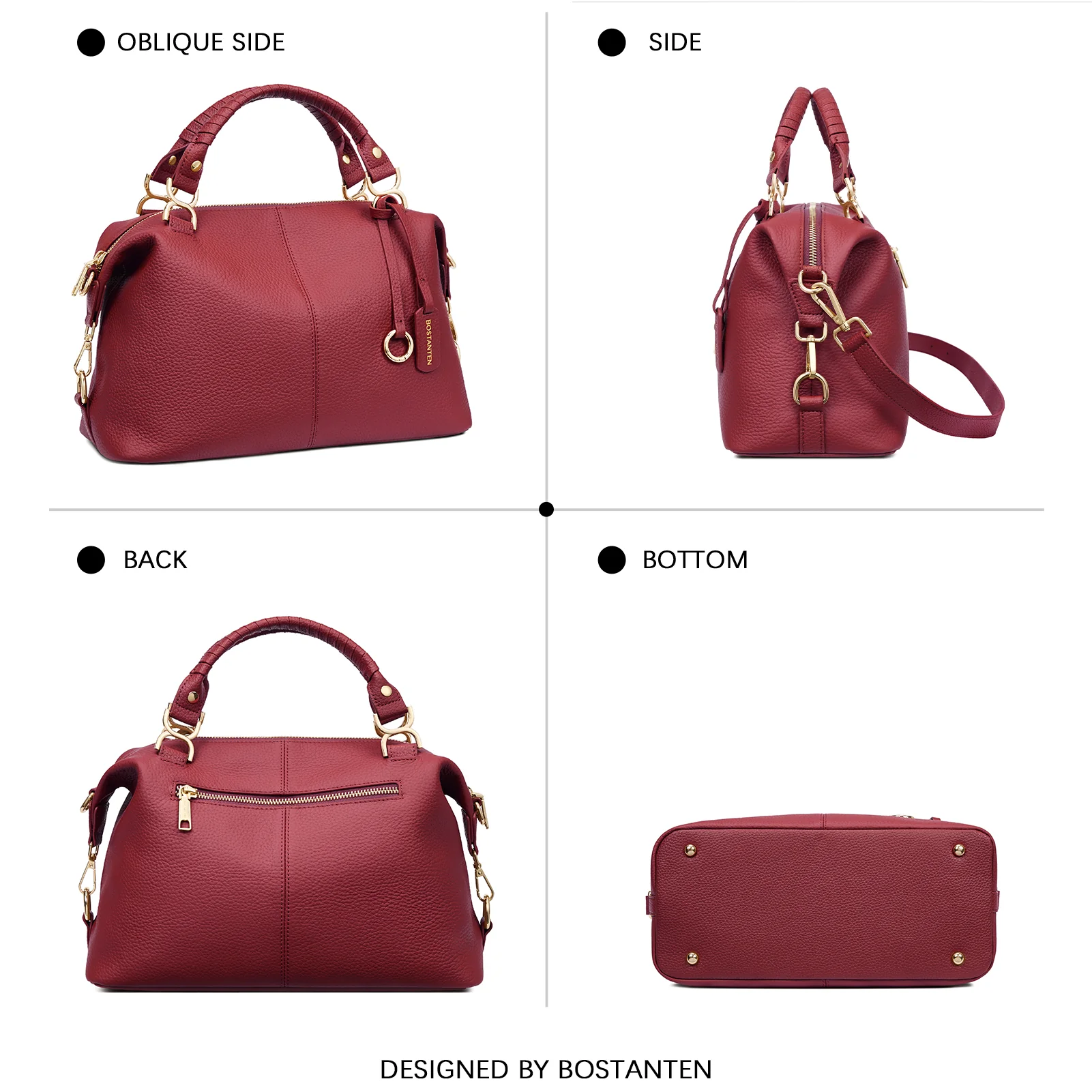 Nevin Genuine Leather Boston Handbag - Image 42