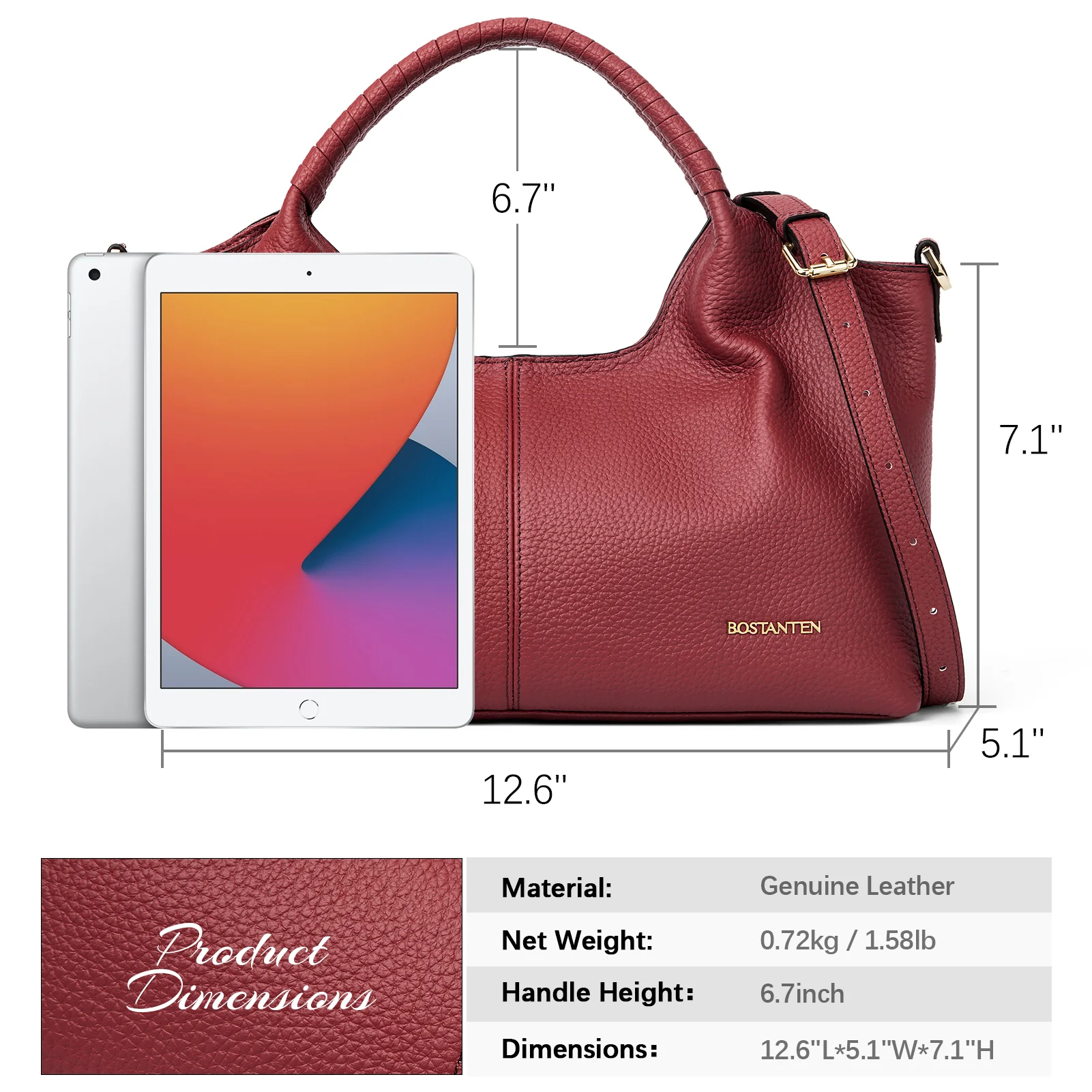 Nevin Genuine Leather Satchel Tote - Image 22