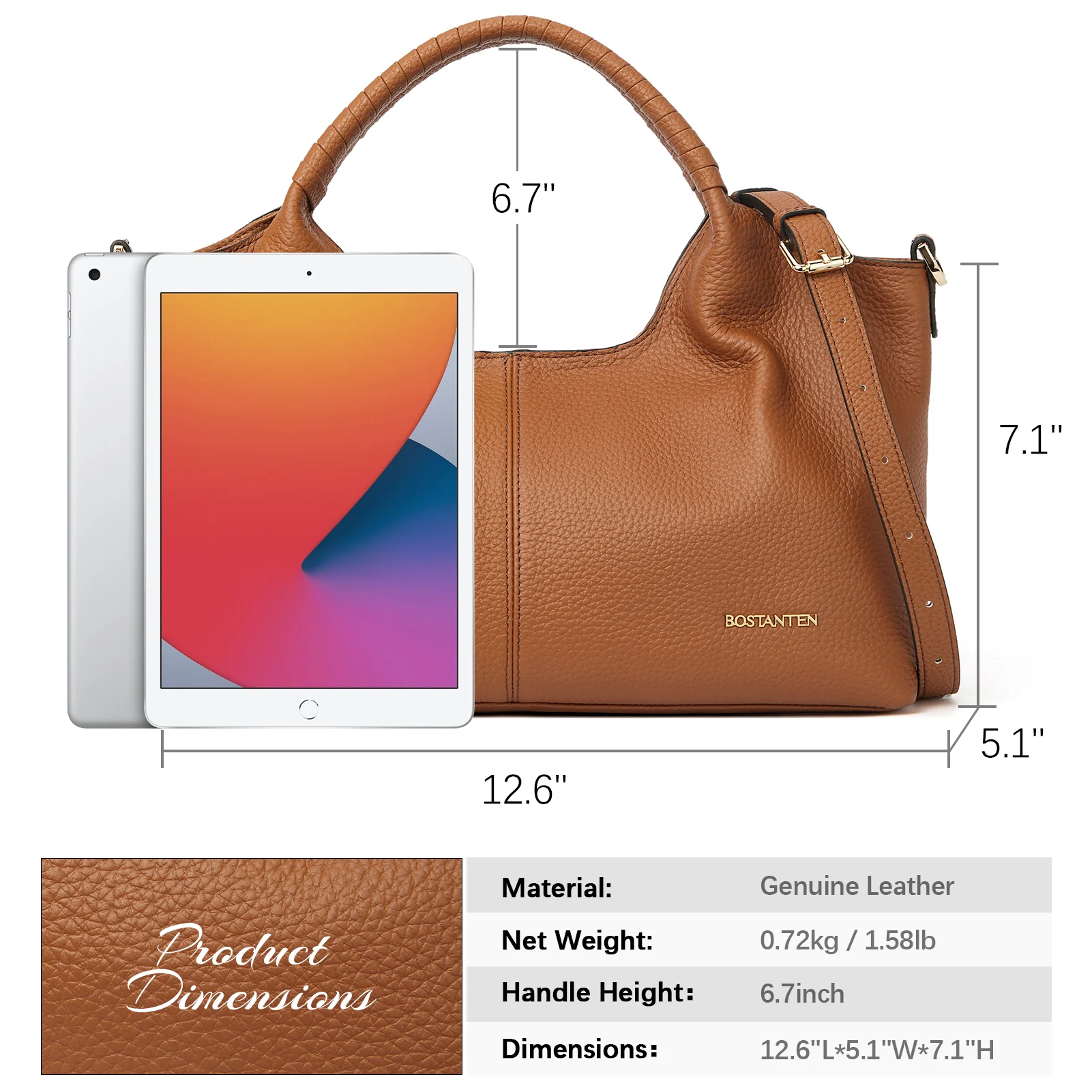 Nevin Genuine Leather Satchel Tote - Image 5