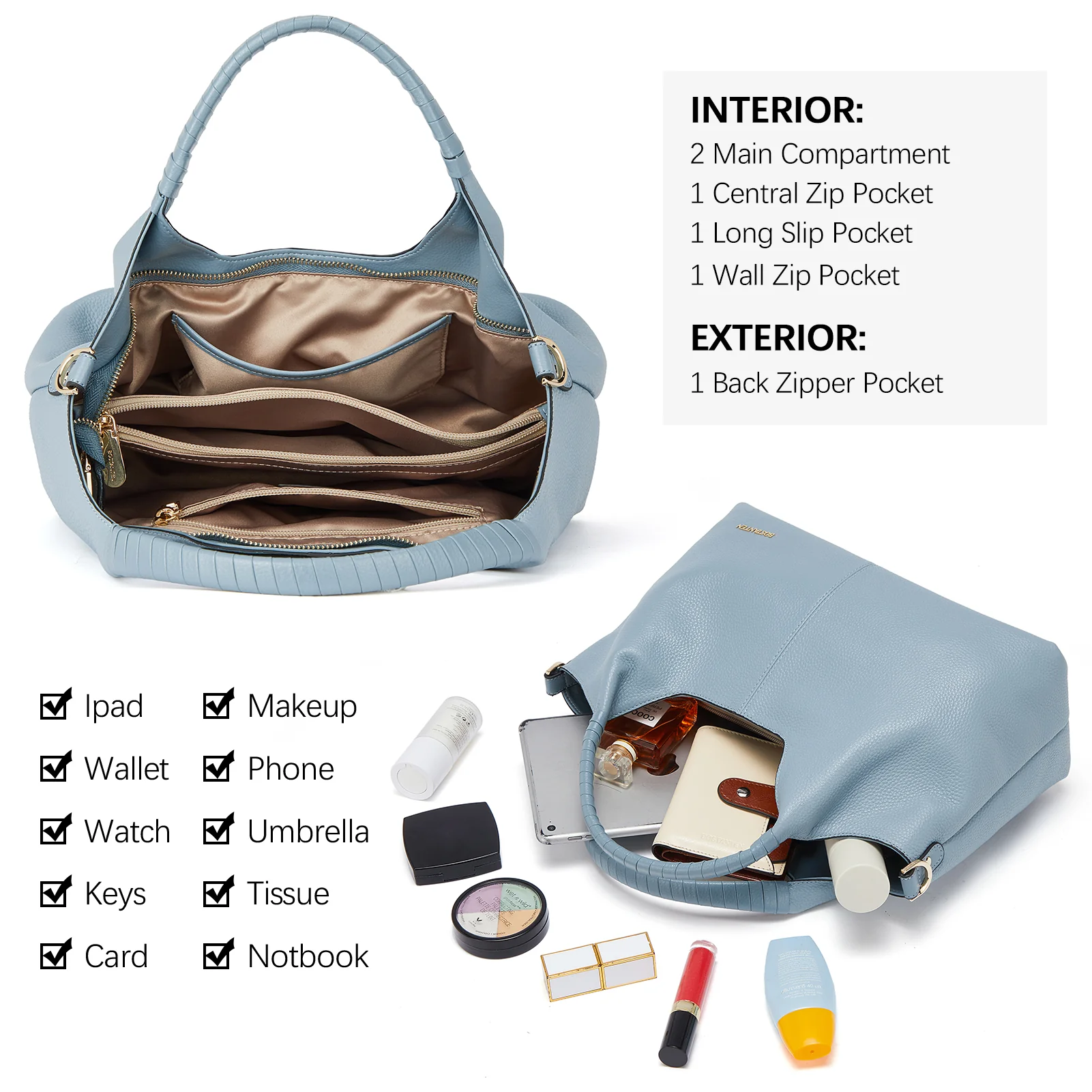 Nevin Genuine Leather Satchel Tote - Image 40