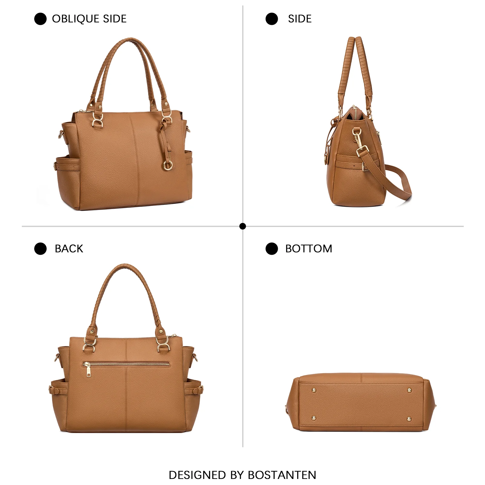 Nevin Genuine Pebbled Leather Everyday Carryall Tote - Image 11