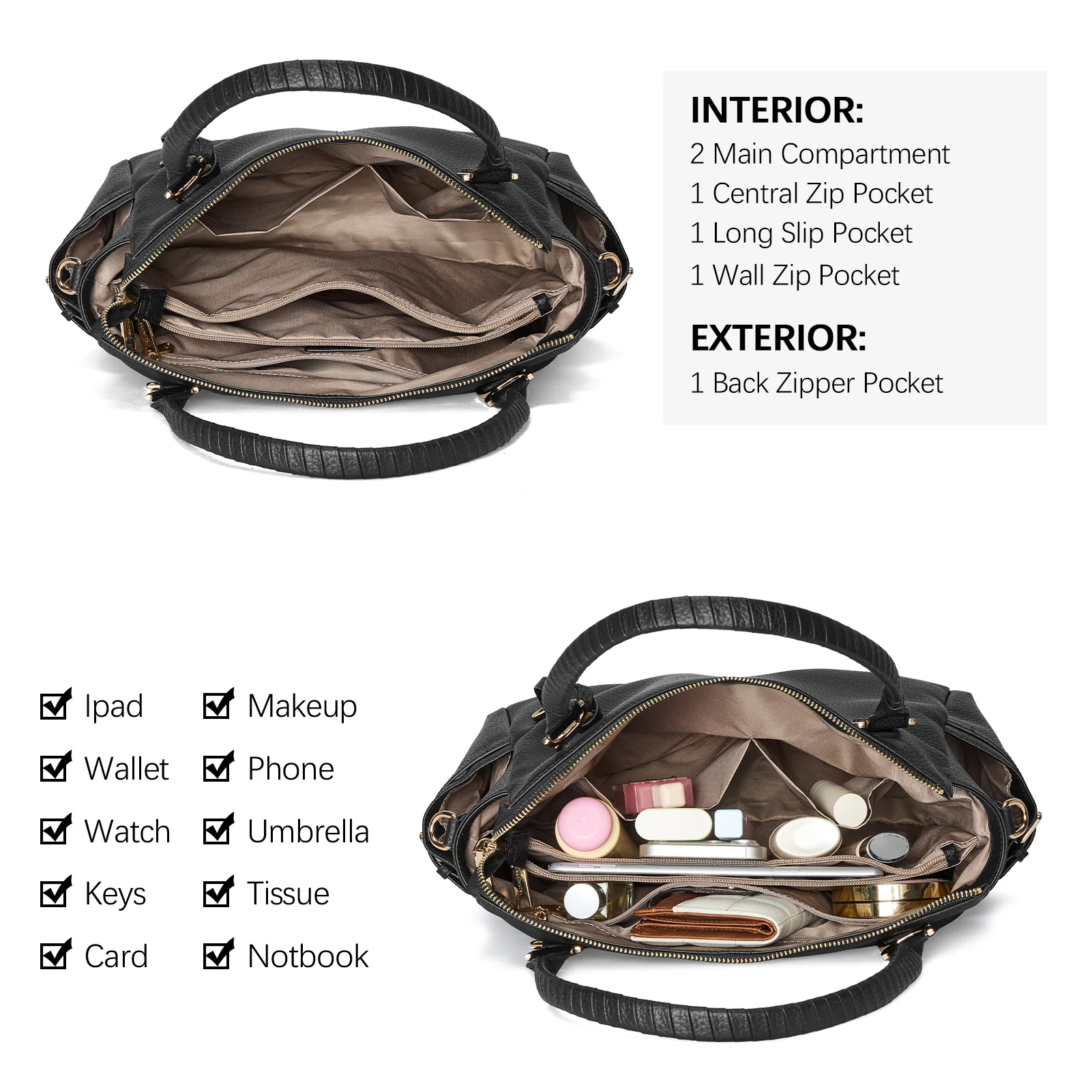 Nevin Genuine Pebbled Leather Everyday Carryall Tote - Image 17