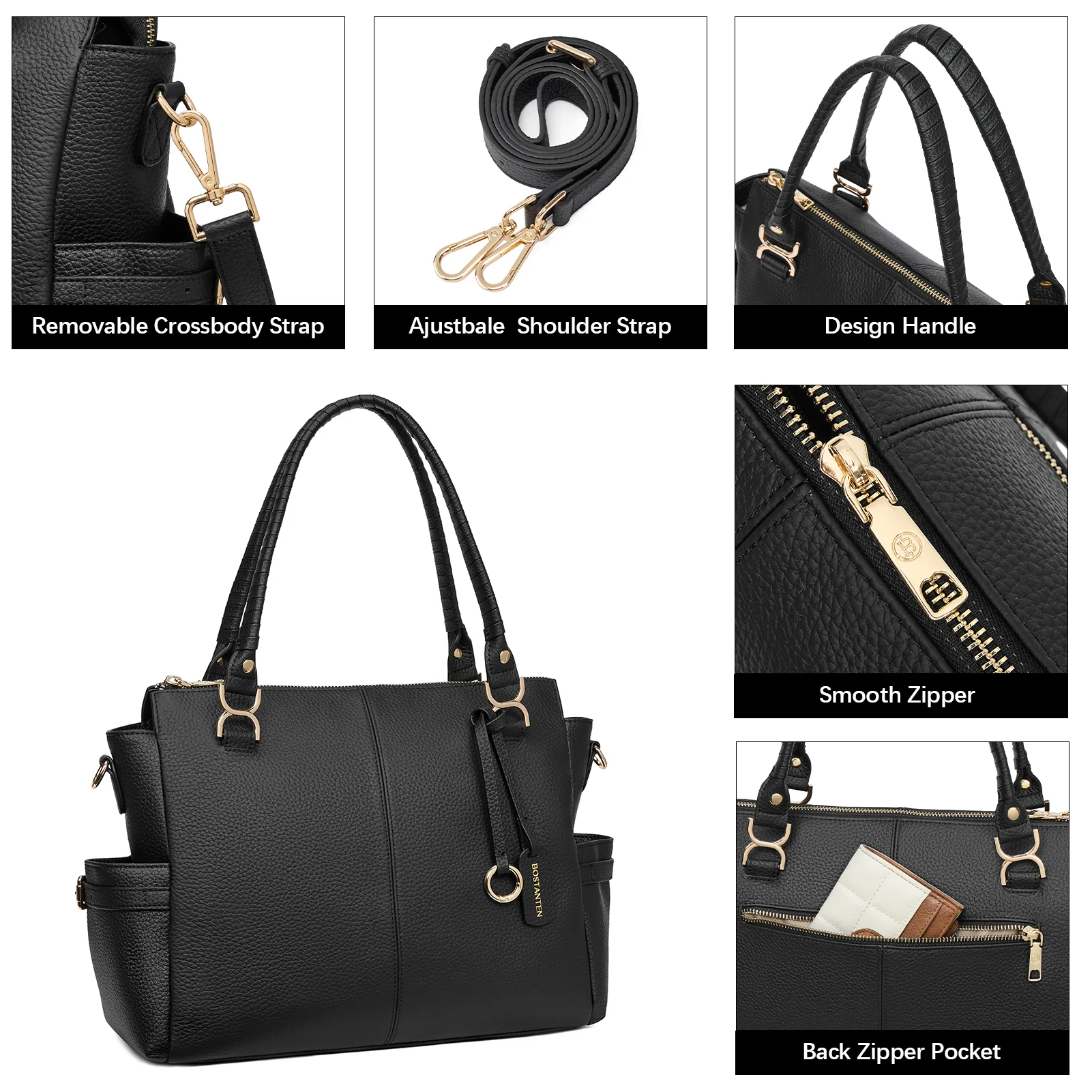 Nevin Genuine Pebbled Leather Everyday Carryall Tote - Image 18