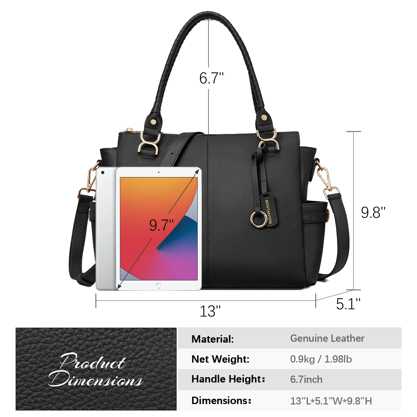 Nevin Genuine Pebbled Leather Everyday Carryall Tote - Image 19