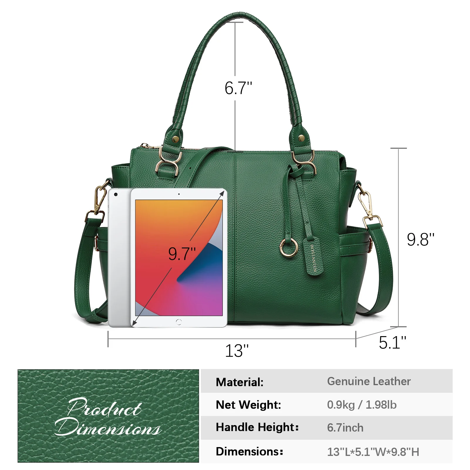 Nevin Genuine Pebbled Leather Everyday Carryall Tote - Image 27