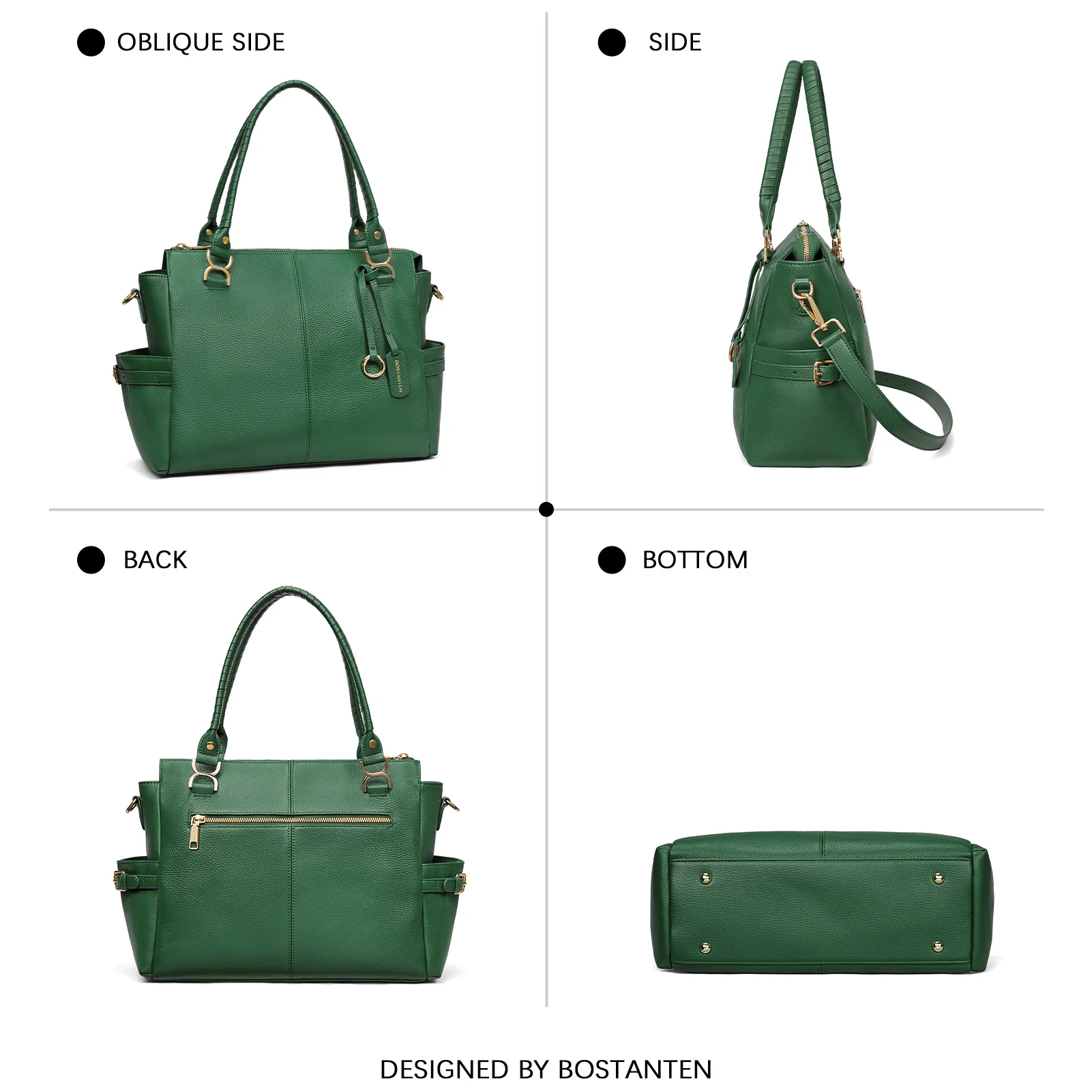 Nevin Genuine Pebbled Leather Everyday Carryall Tote - Image 29