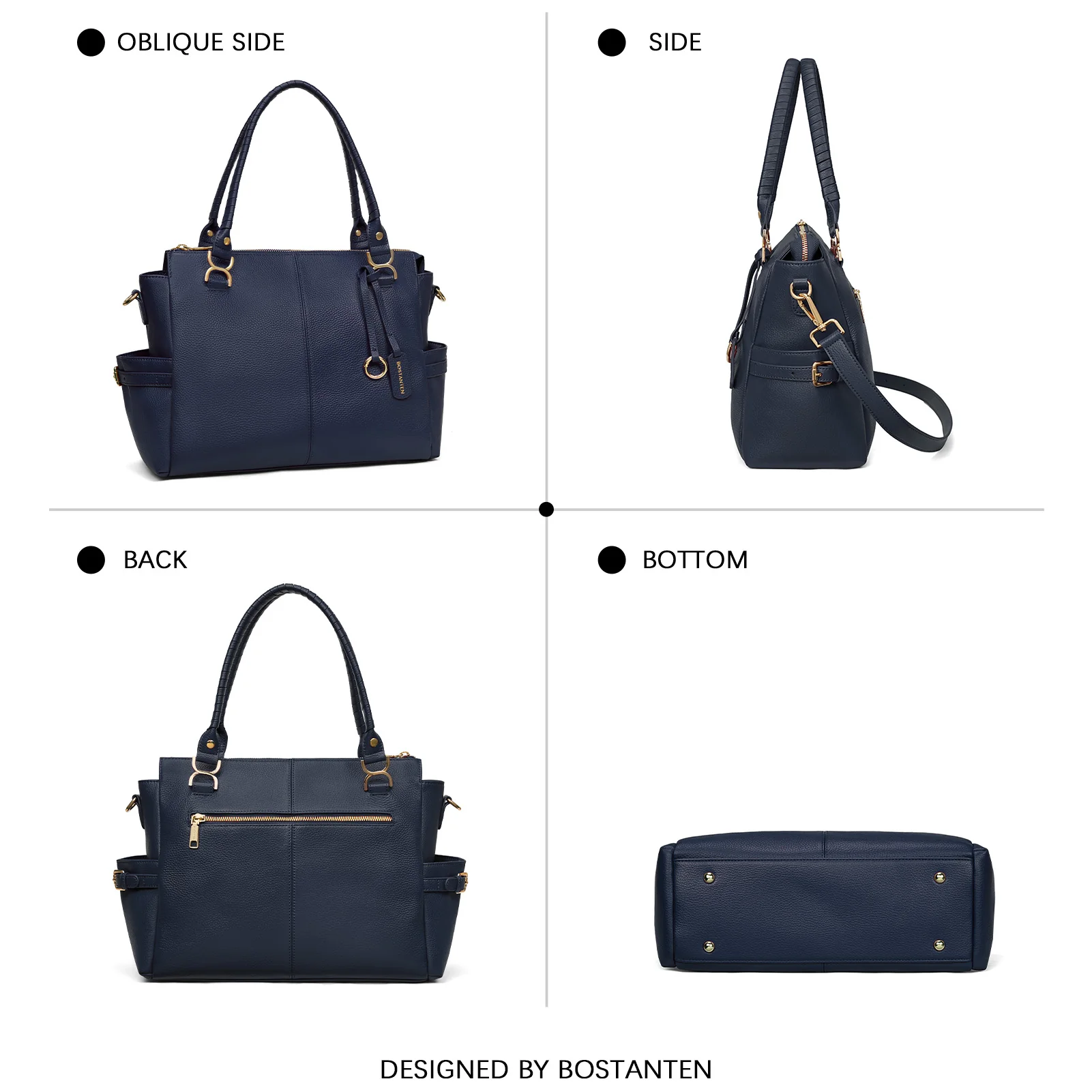 Nevin Genuine Pebbled Leather Everyday Carryall Tote - Image 39