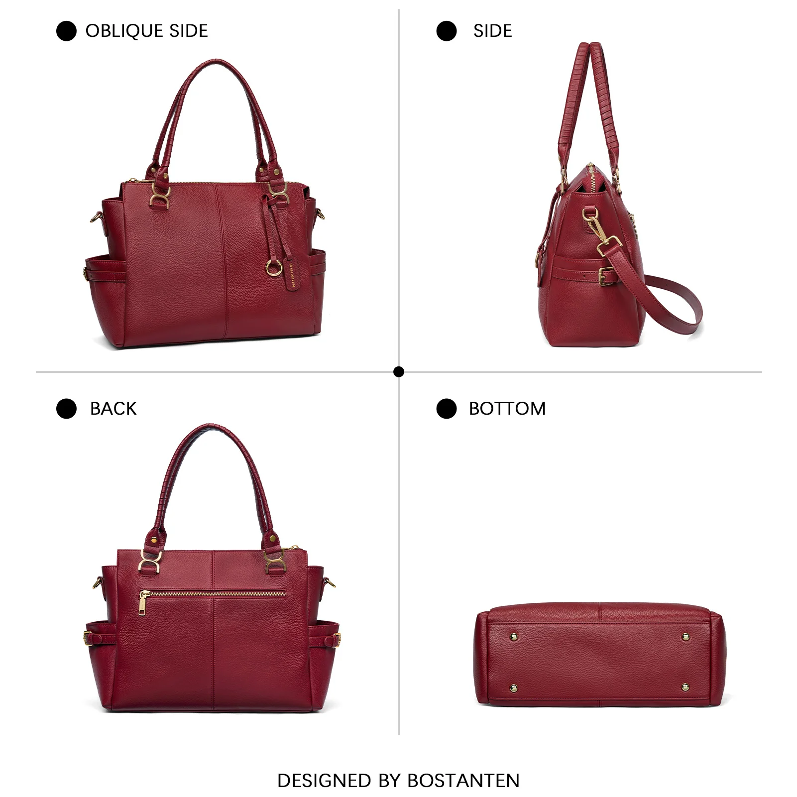 Nevin Genuine Pebbled Leather Everyday Carryall Tote - Image 47