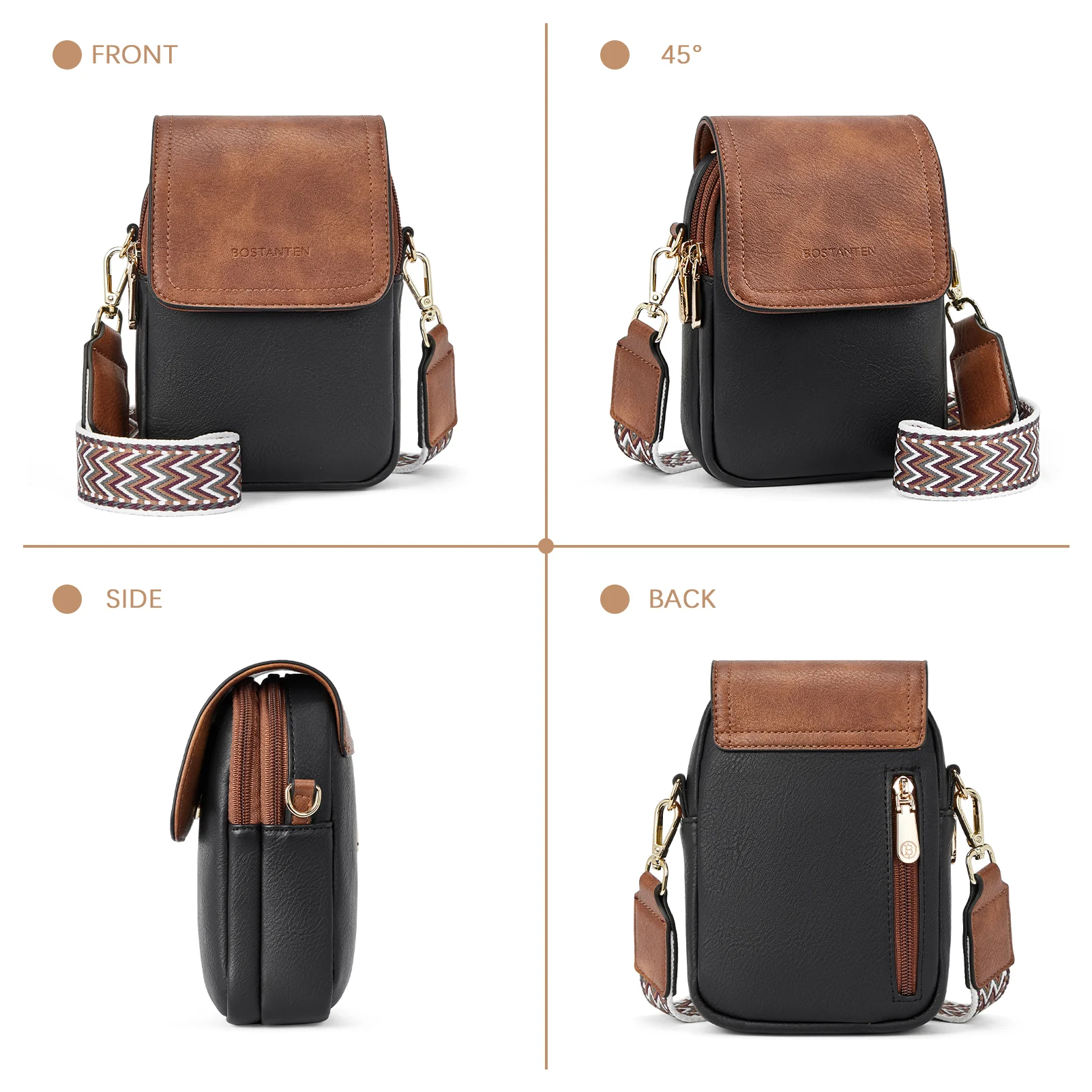 Phone Crossbody Bag – Chevron Pattern Strap - Image 19