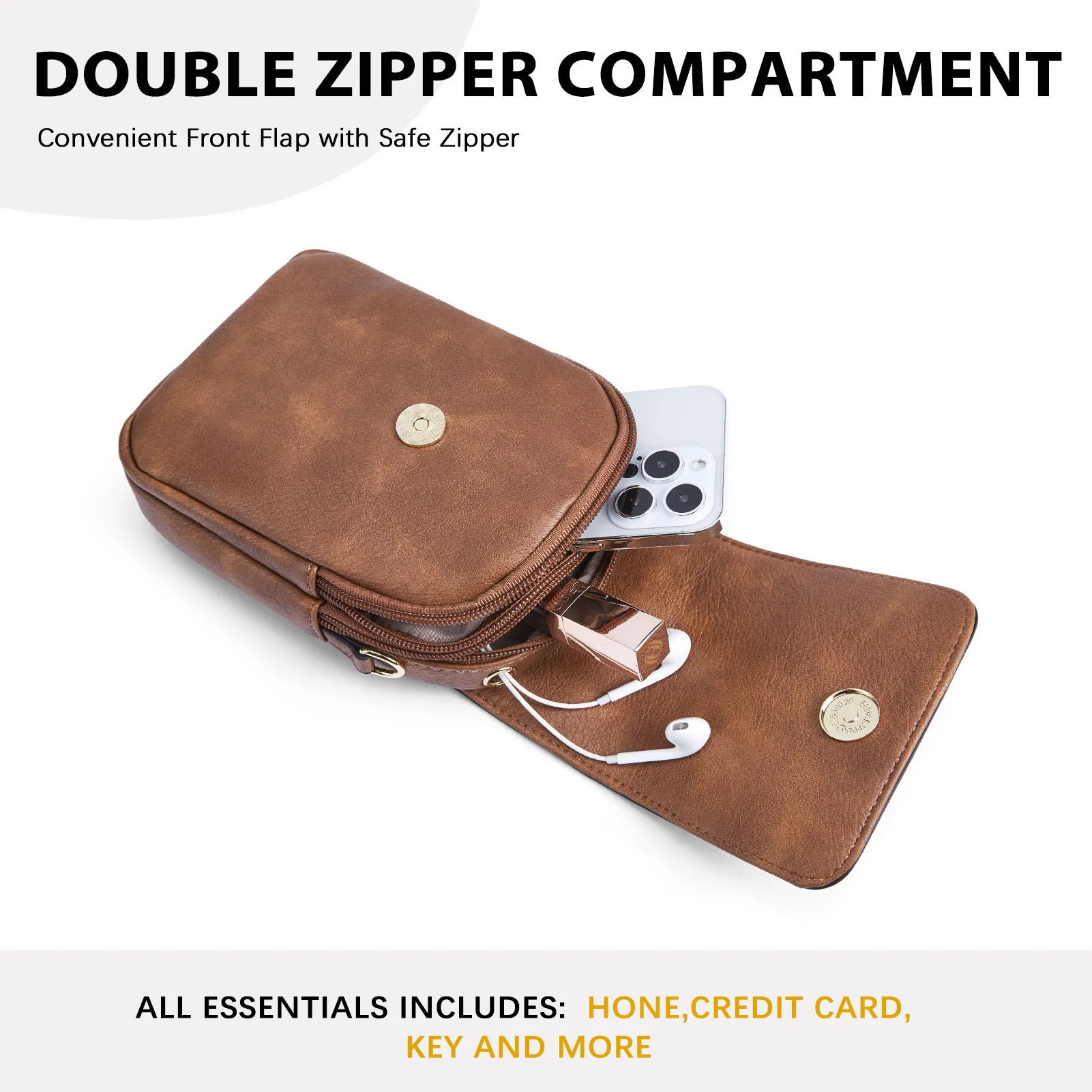 Phone Crossbody Bag – Chevron Pattern Strap - Image 26