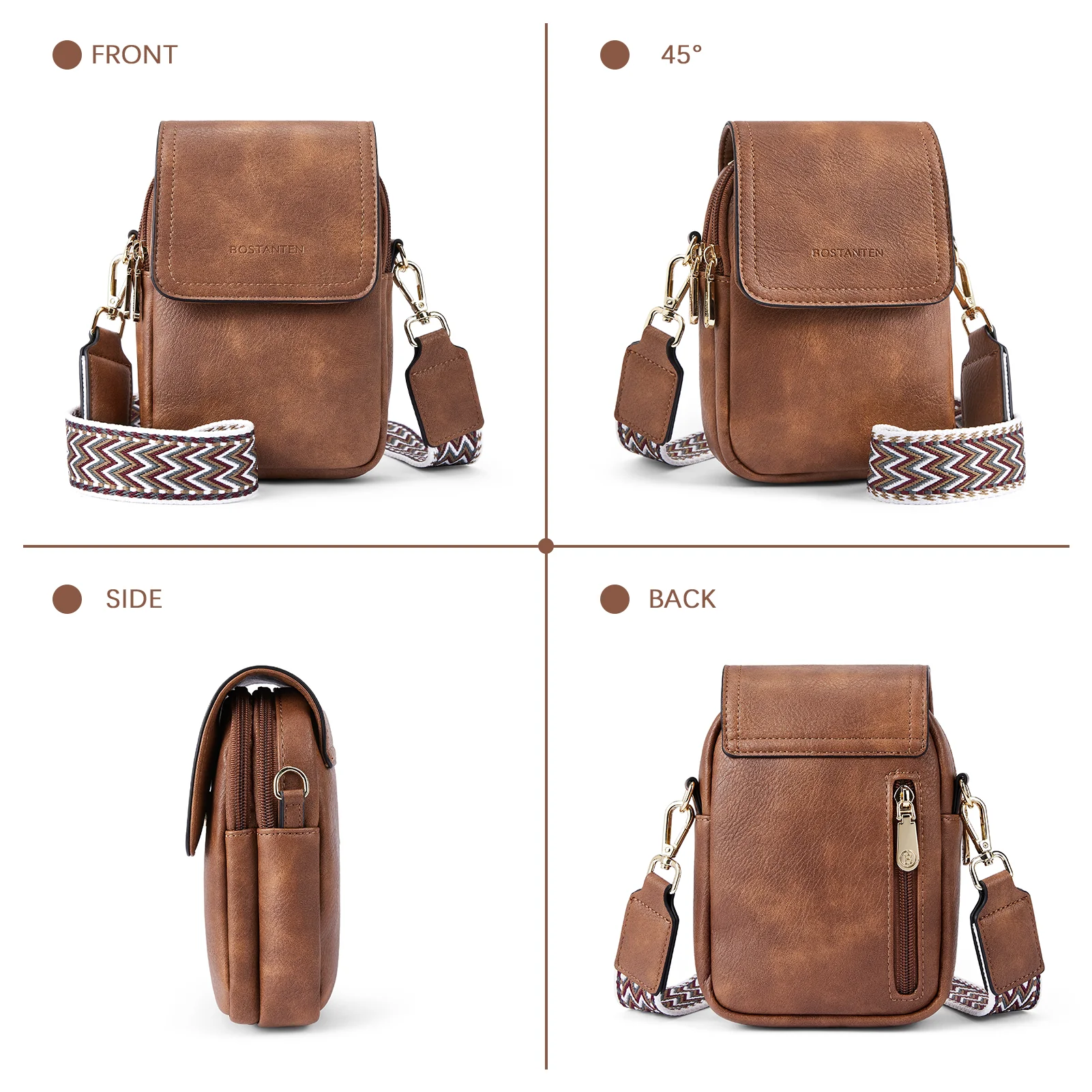 Phone Crossbody Bag – Chevron Pattern Strap - Image 27