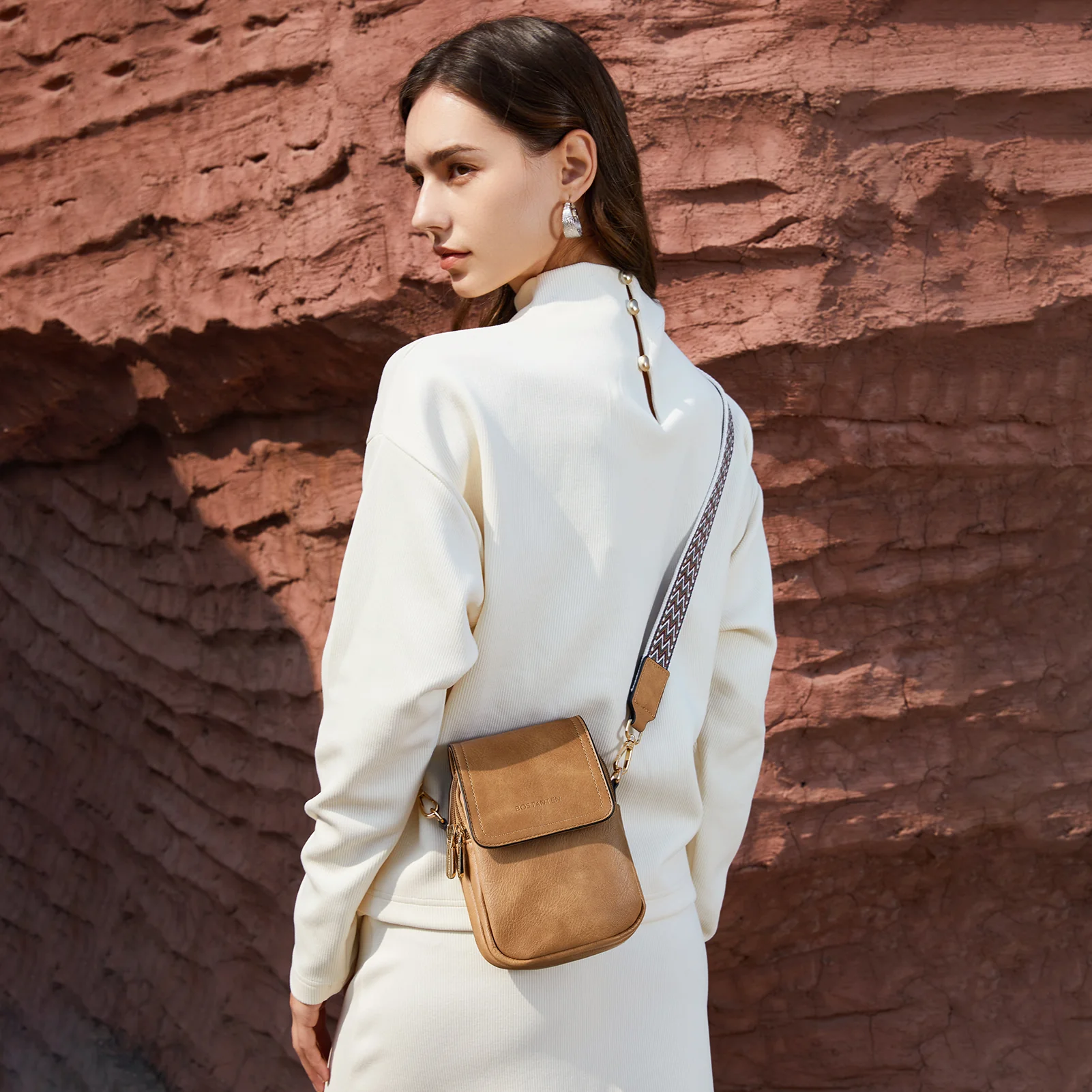 Phone Crossbody Bag – Chevron Pattern Strap - Image 32