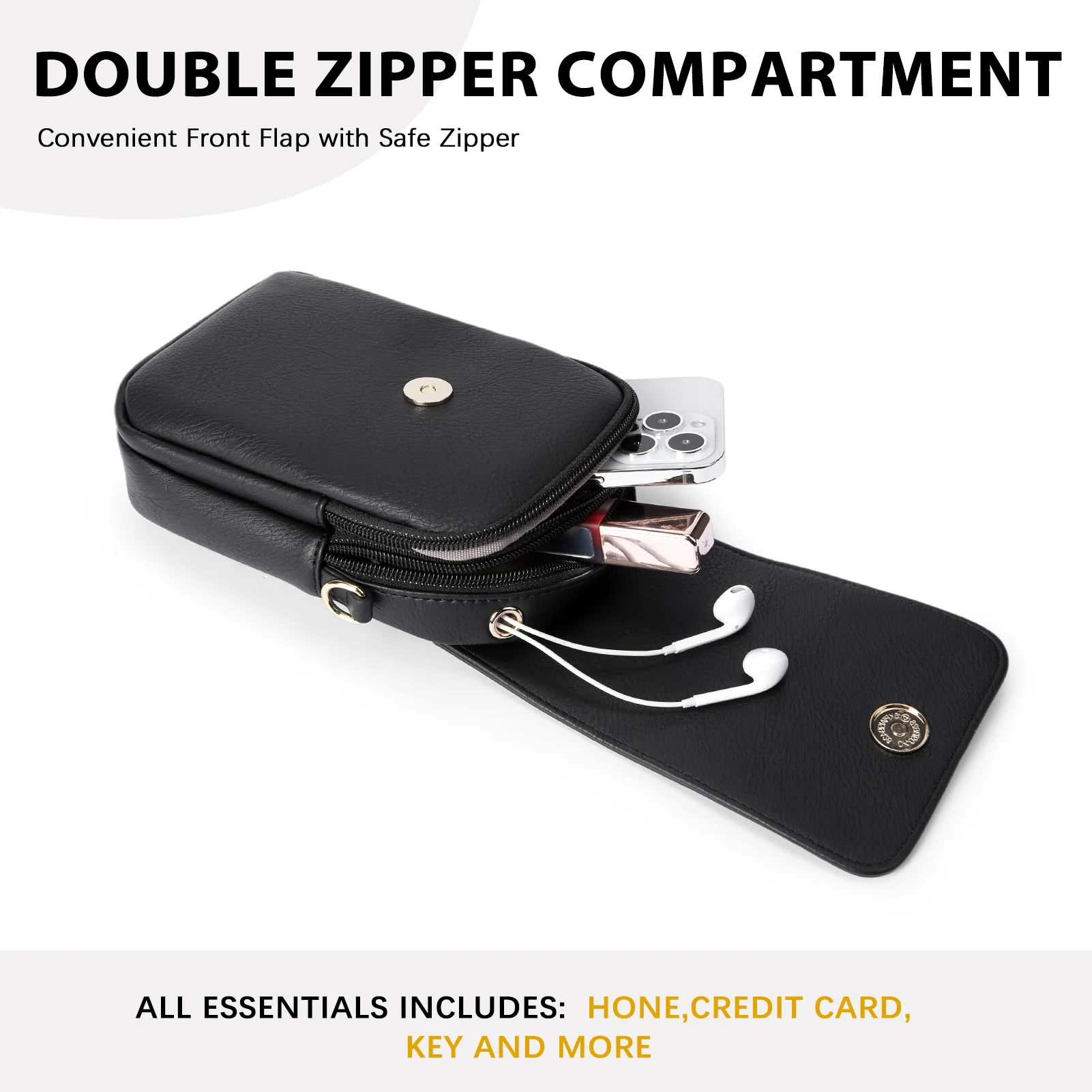 Phone Crossbody Bag – Chevron Pattern Strap - Image 34
