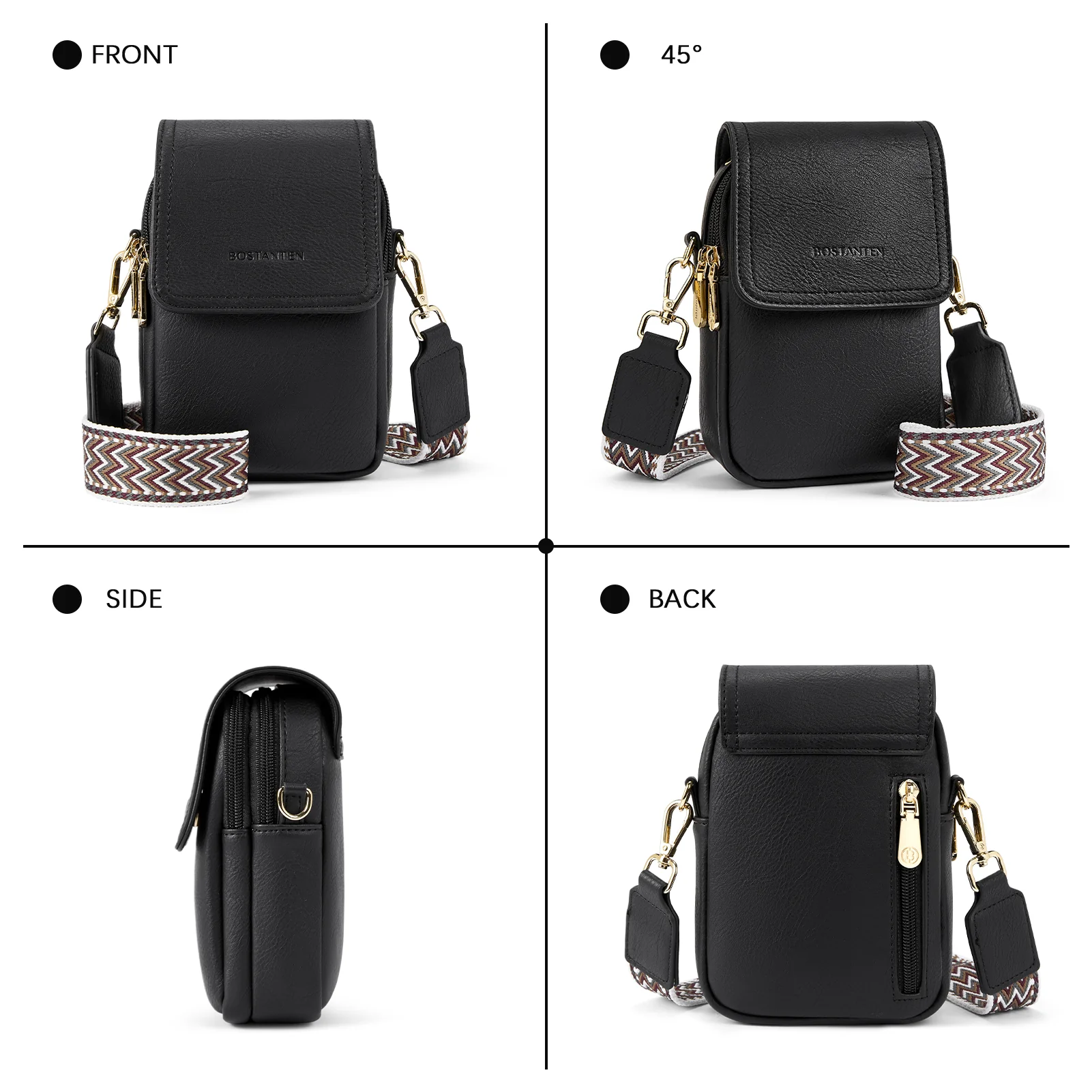 Phone Crossbody Bag – Chevron Pattern Strap - Image 35