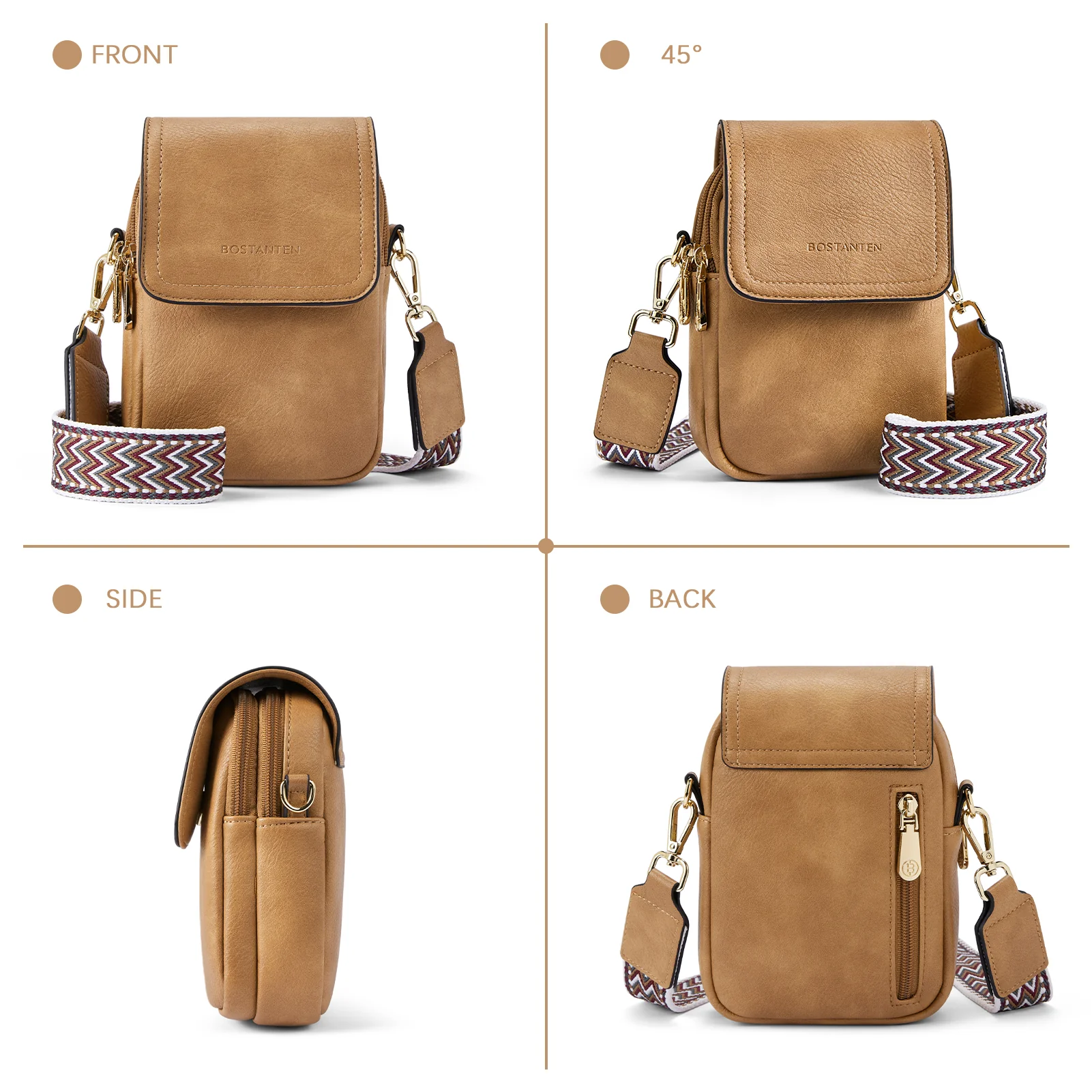 Phone Crossbody Bag – Chevron Pattern Strap - Image 38