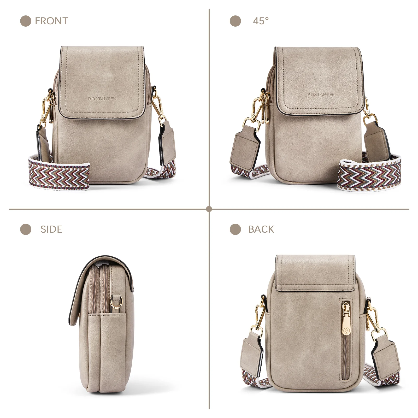 Phone Crossbody Bag – Chevron Pattern Strap - Image 44