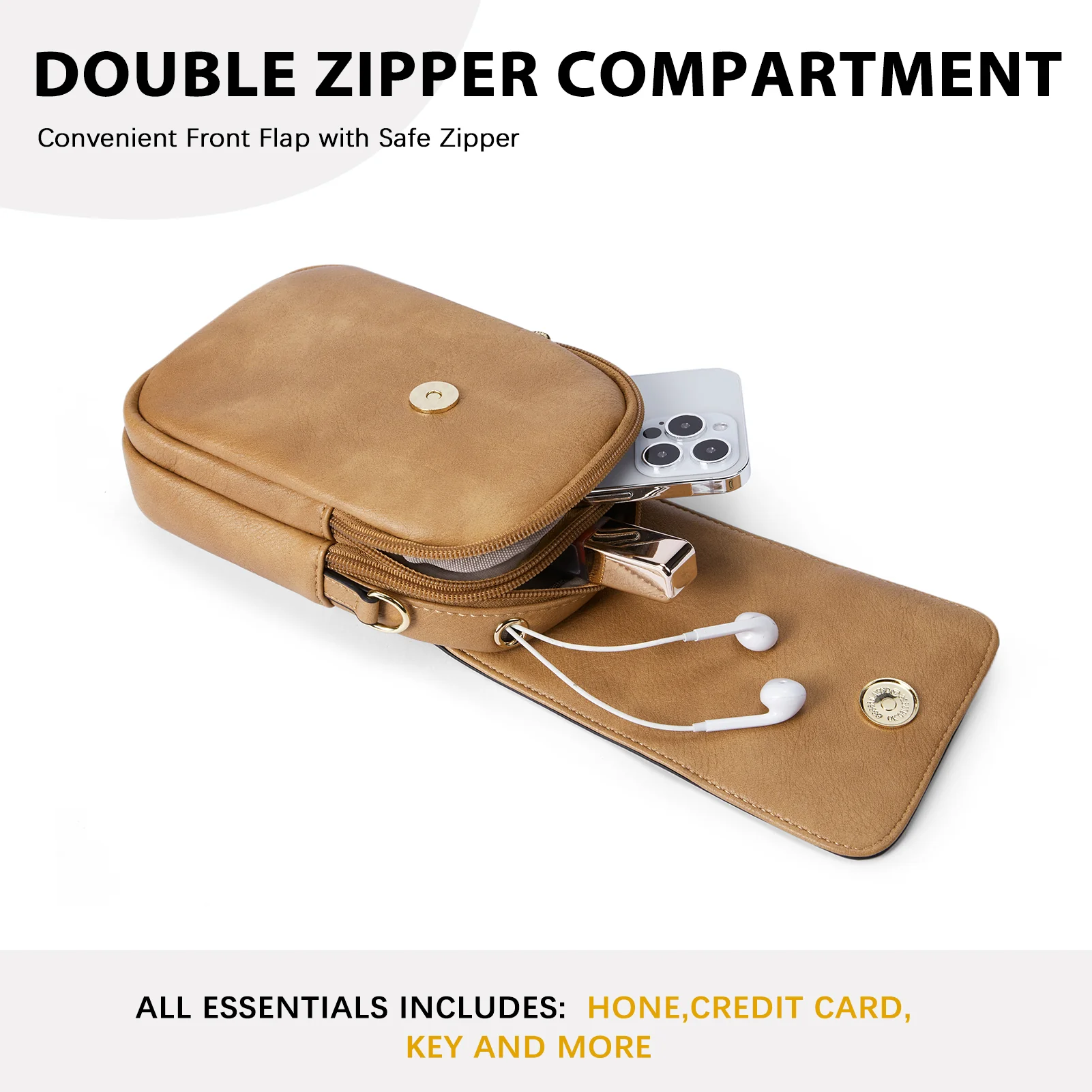 Phone Crossbody Bag – Chevron Pattern Strap - Image 45