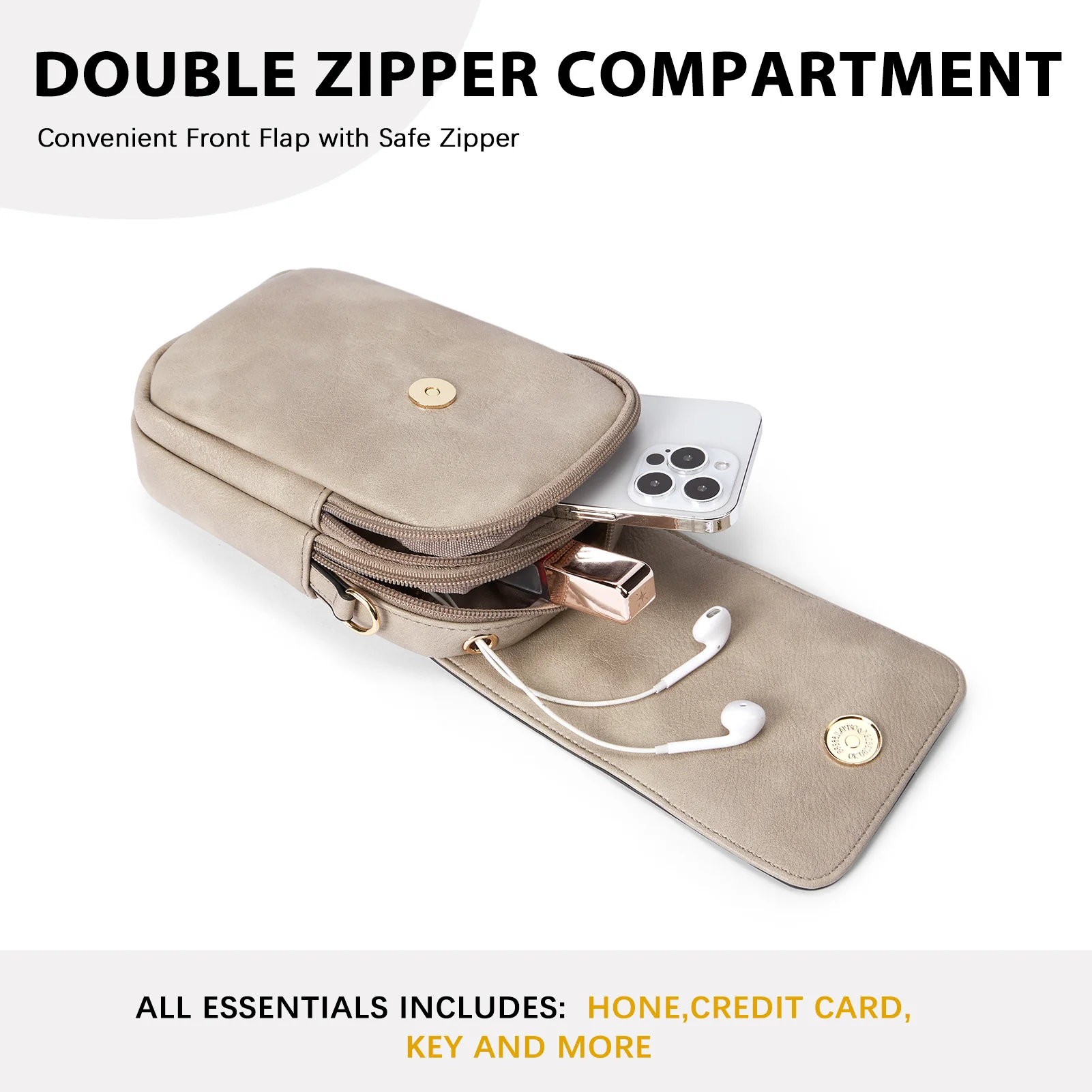Phone Crossbody Bag – Chevron Pattern Strap - Image 46