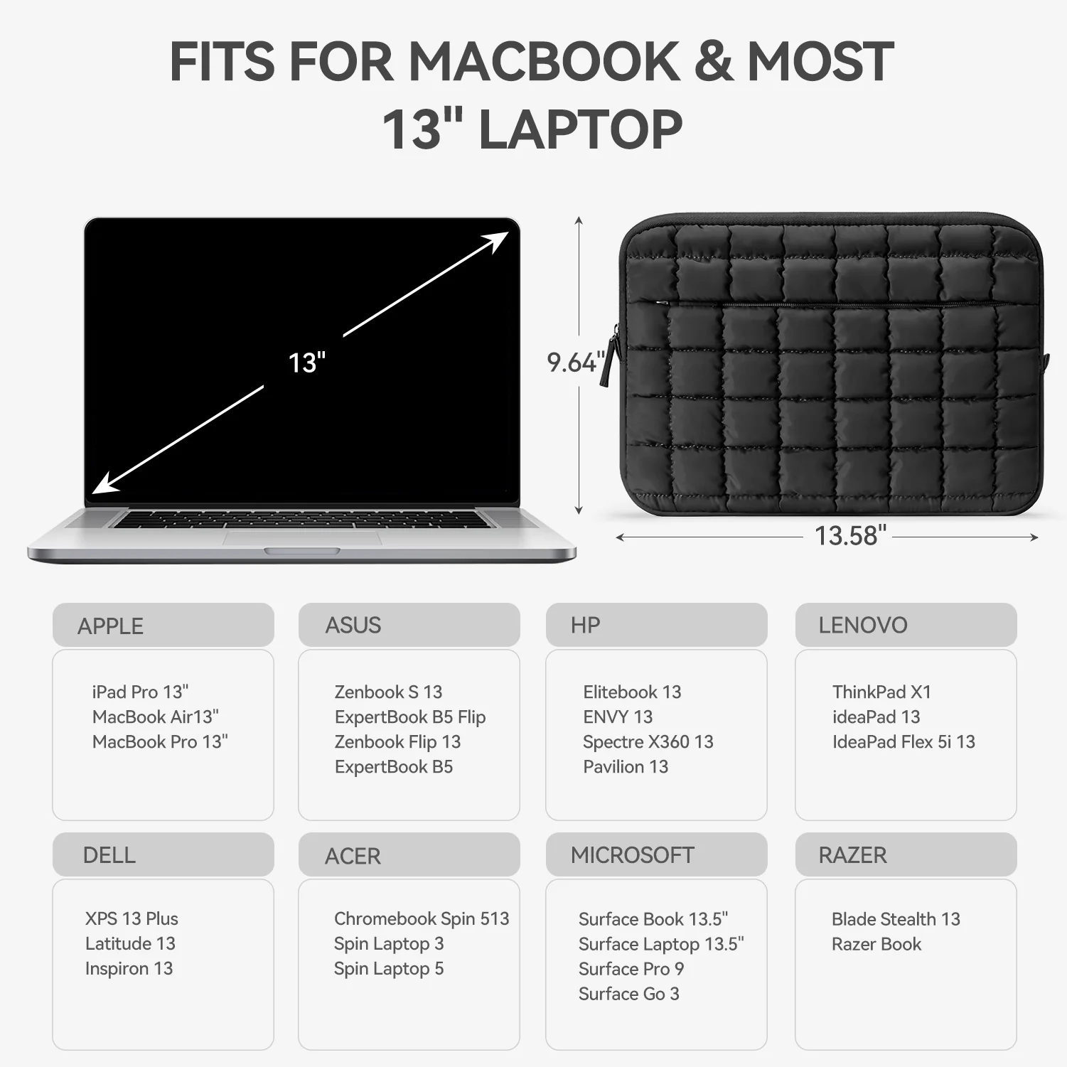 Protective Case Quilted Puffy Laptop Sleeve - Image 13