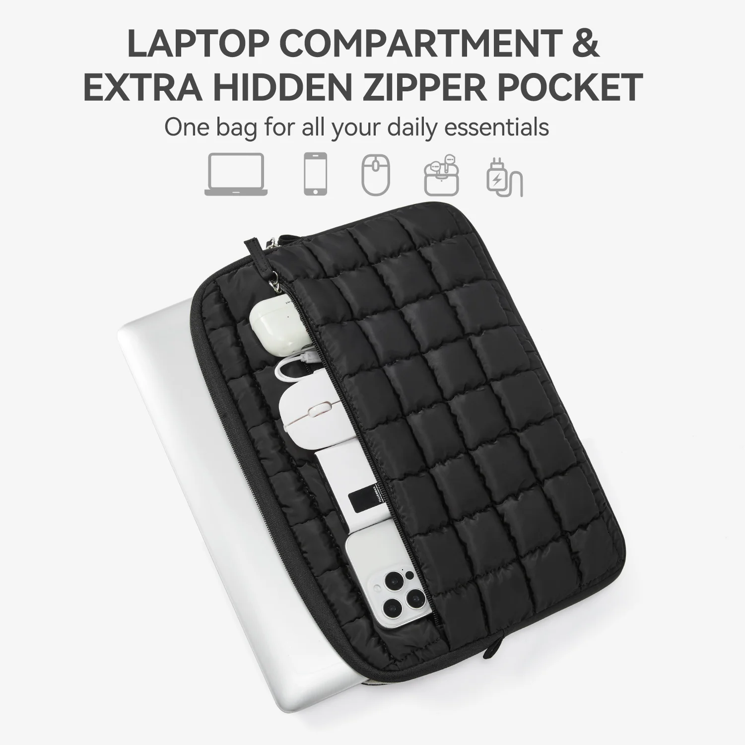 Protective Case Quilted Puffy Laptop Sleeve - Image 14